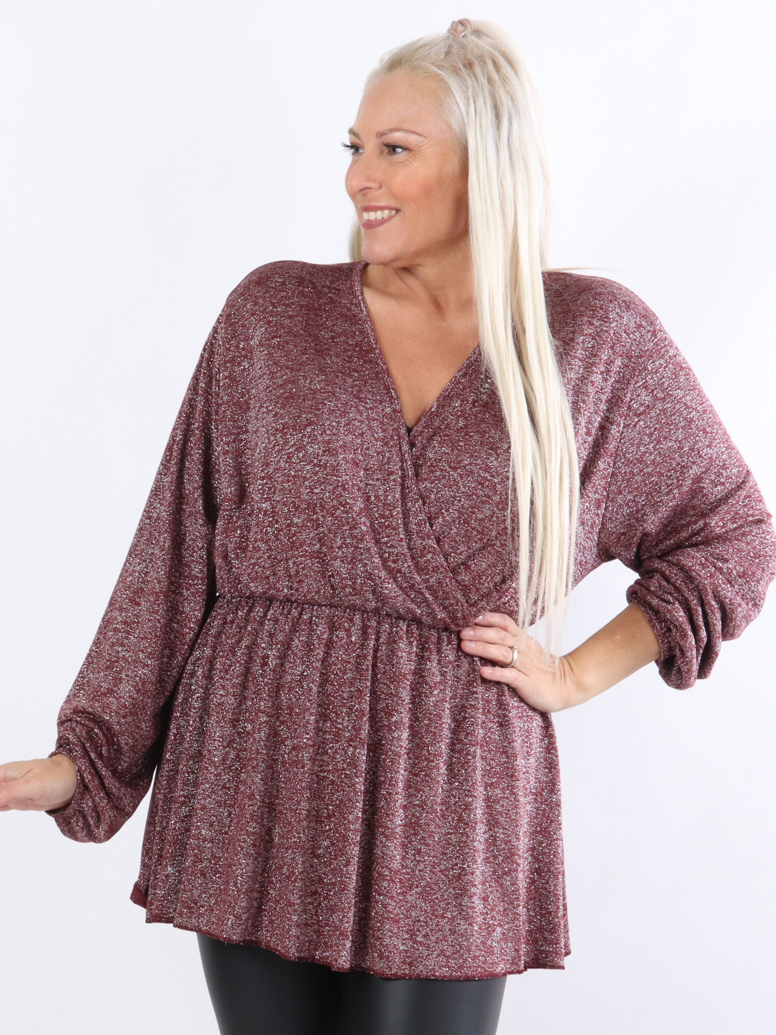 Hannah - Bluse med elastikkant under brystet