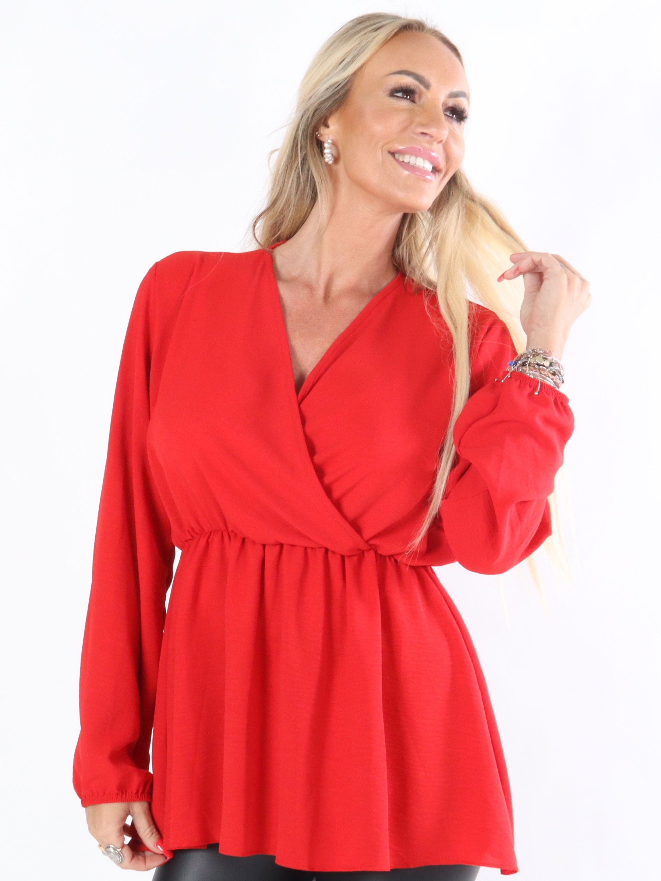 Hannah - Bluse med elastikkant under brystet