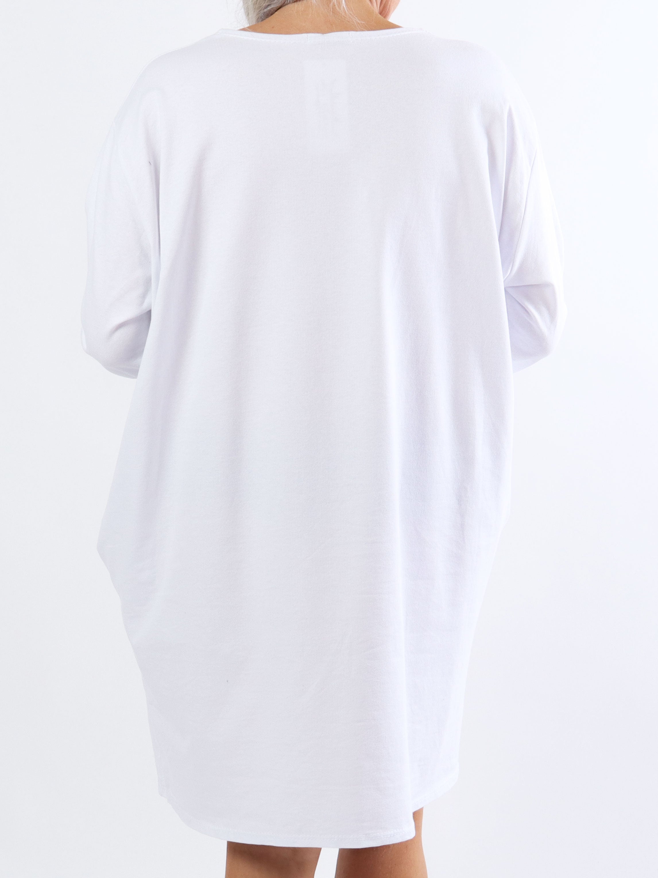 Hearty Dress - Sød plus size kjole i bomuld med hjerteprint