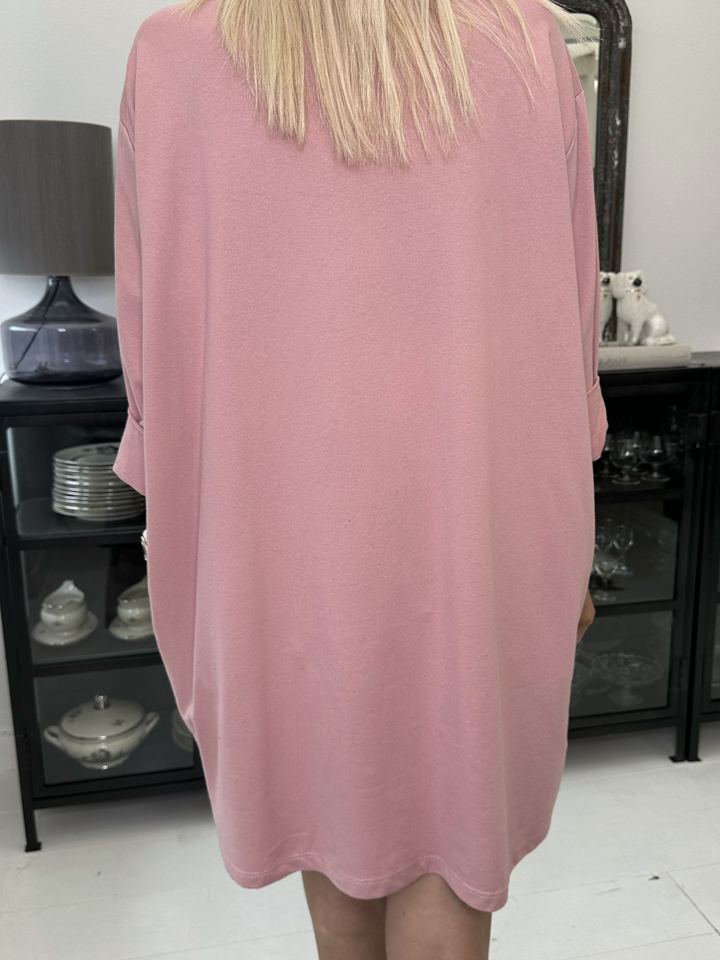 Hearty Dress - Sød kjole i bomuld med hjerteprint og lange ærmer