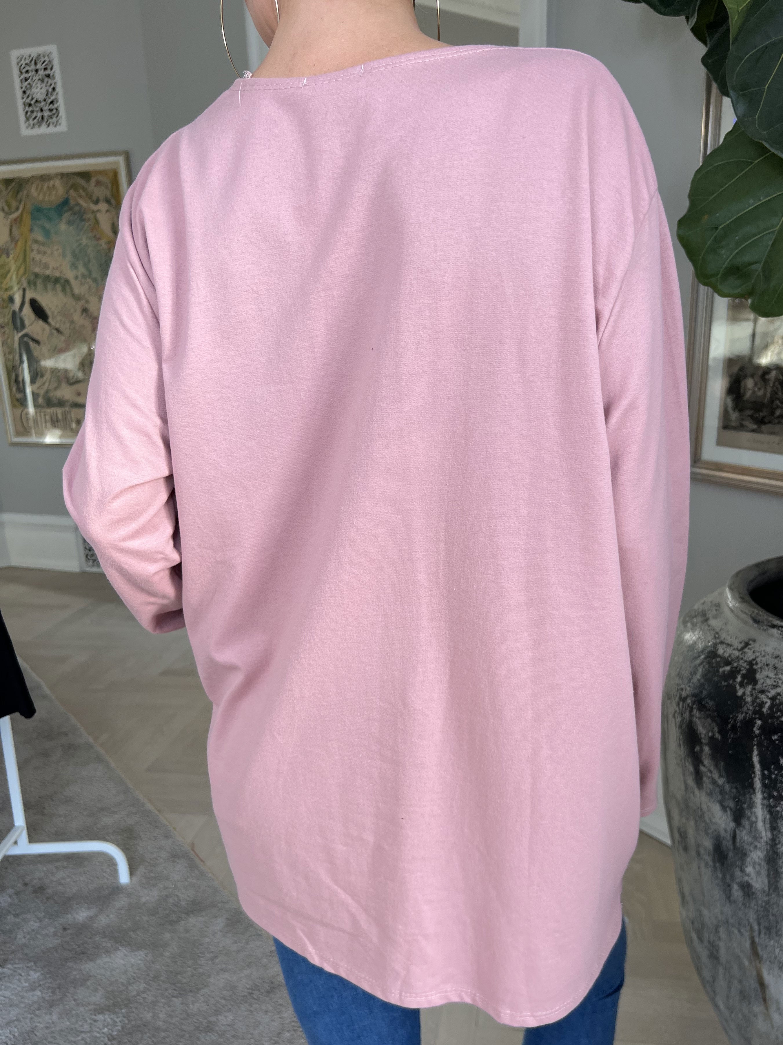 Hearty - Joggingbluse med sølv tekst og hjerte foran