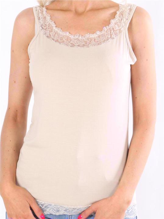 Elmira - Basistop med blondekanter