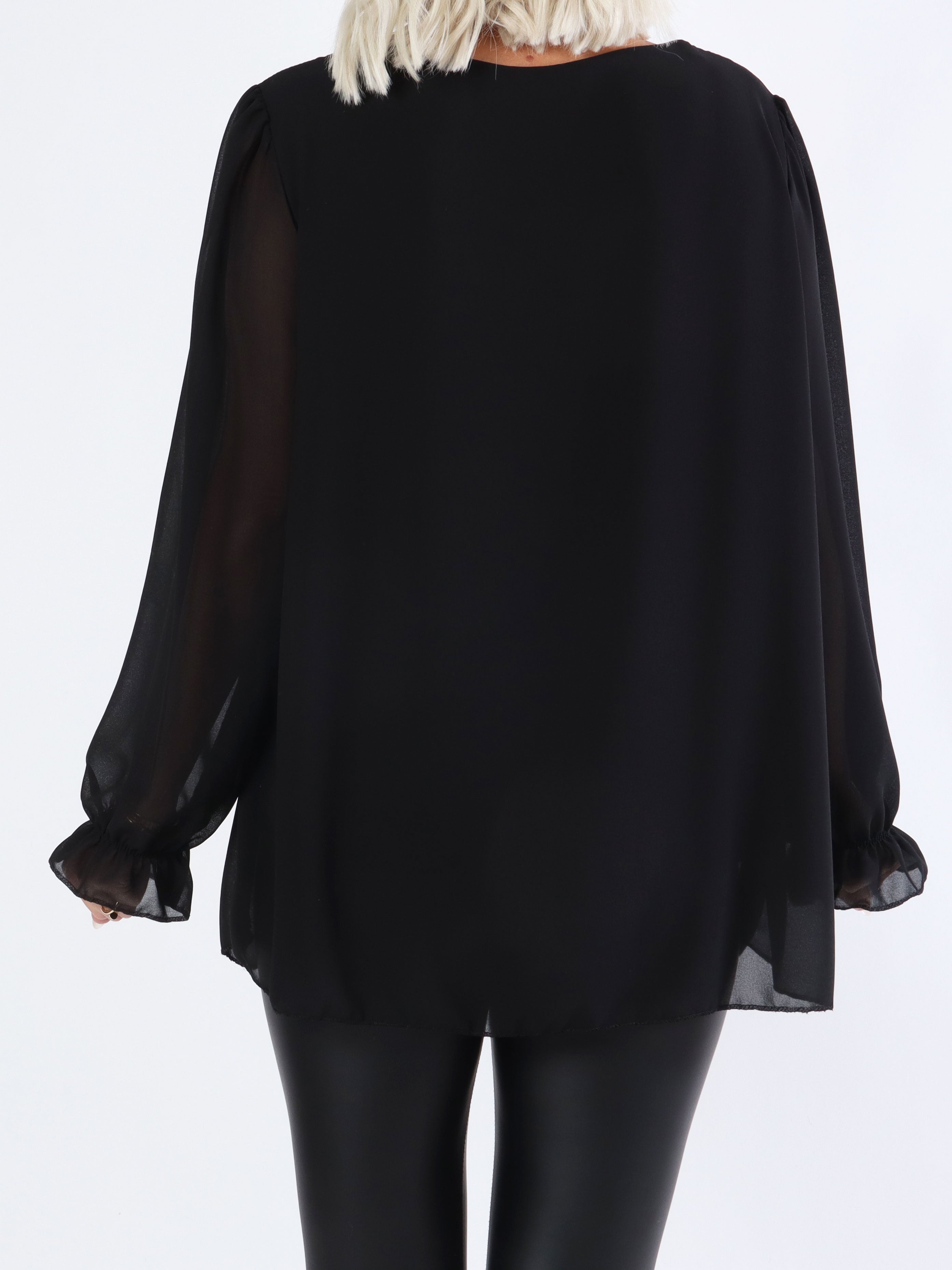 Nellike - Sød tunika i chiffon med pailletter