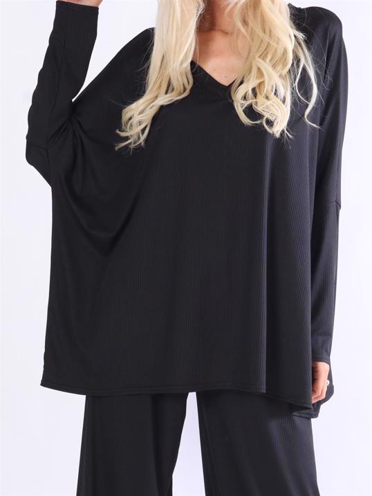 Dolly Tunika - Ribbet tunika med v-udskæring