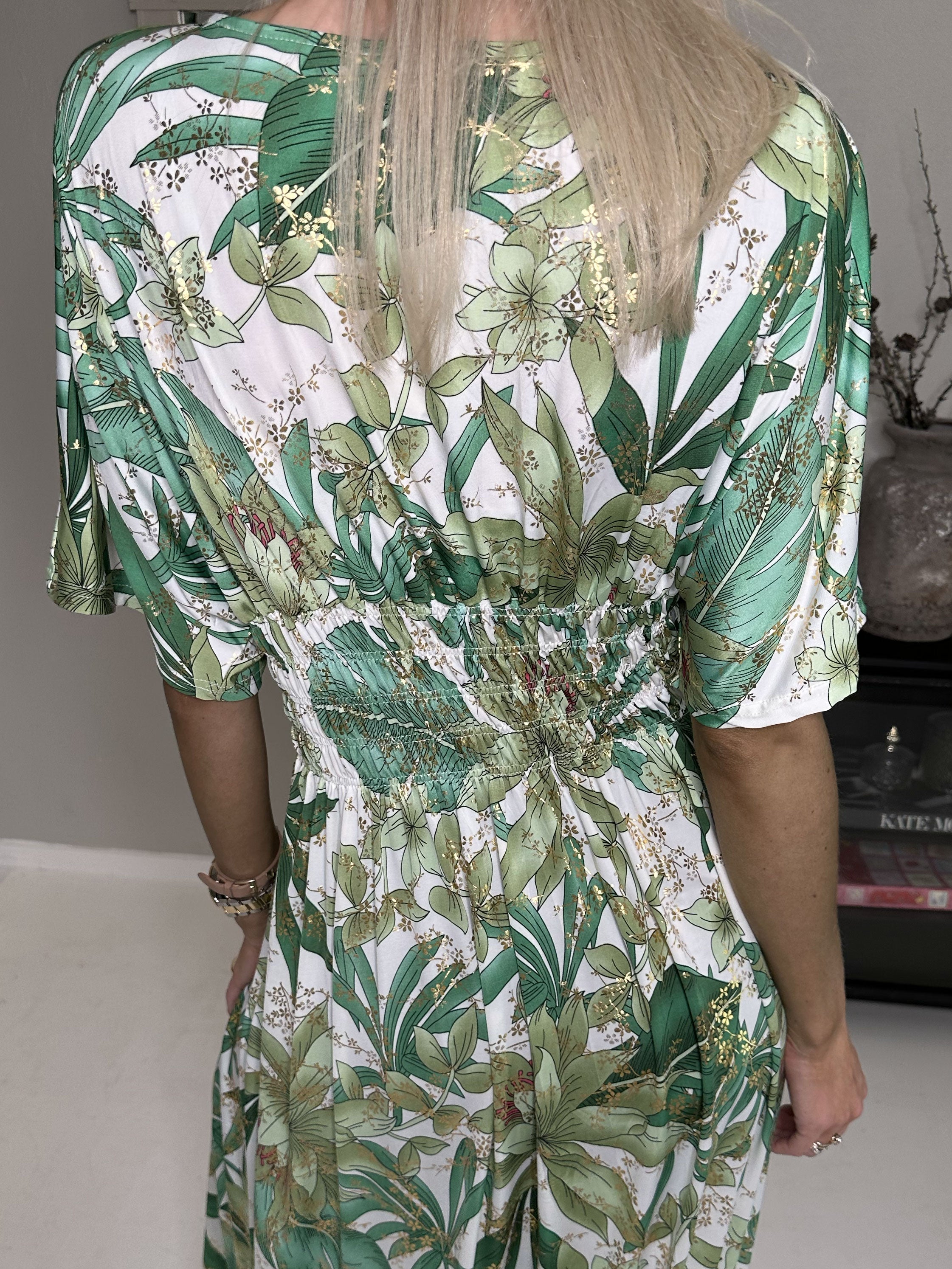 Pams - Lang elastisk kjole i krølfrit stof (bestseller)