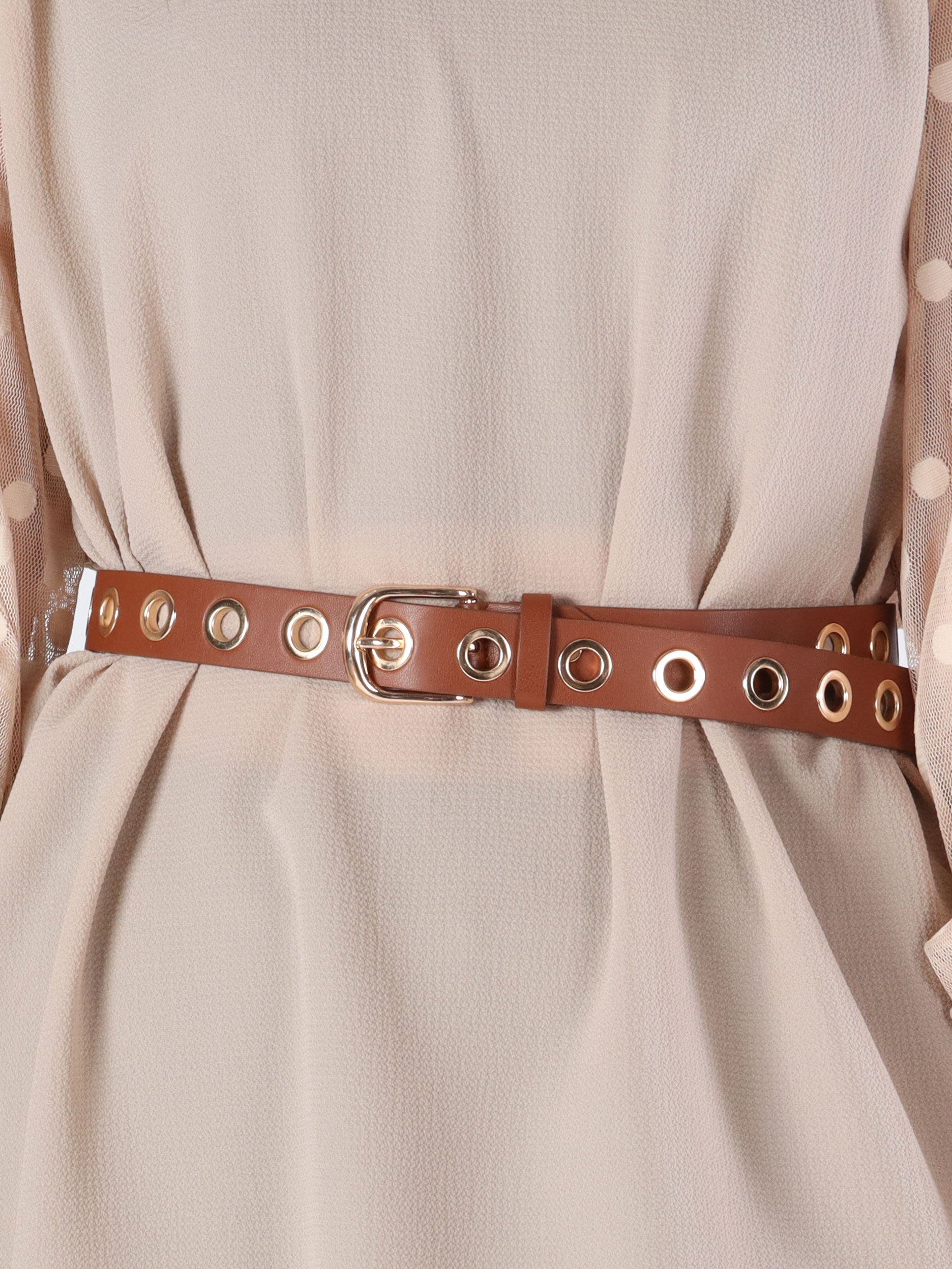 Jamila - Sort bælte med guld detaljer og spænde