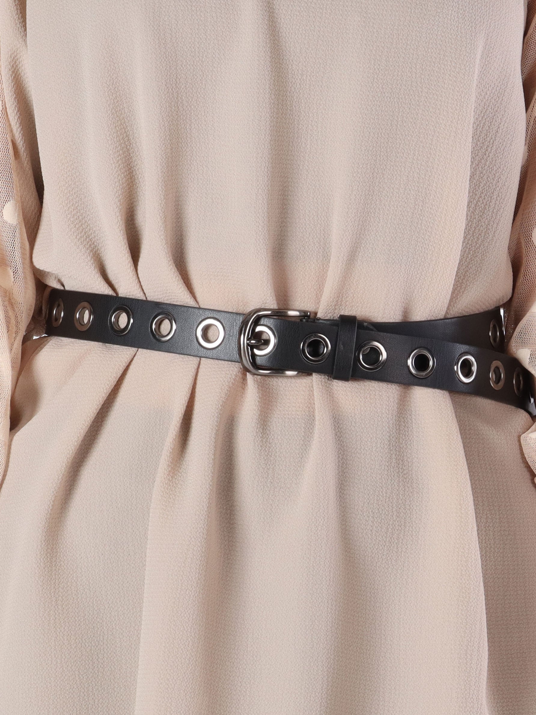 Jamila - Sort bælte med guld detaljer og spænde