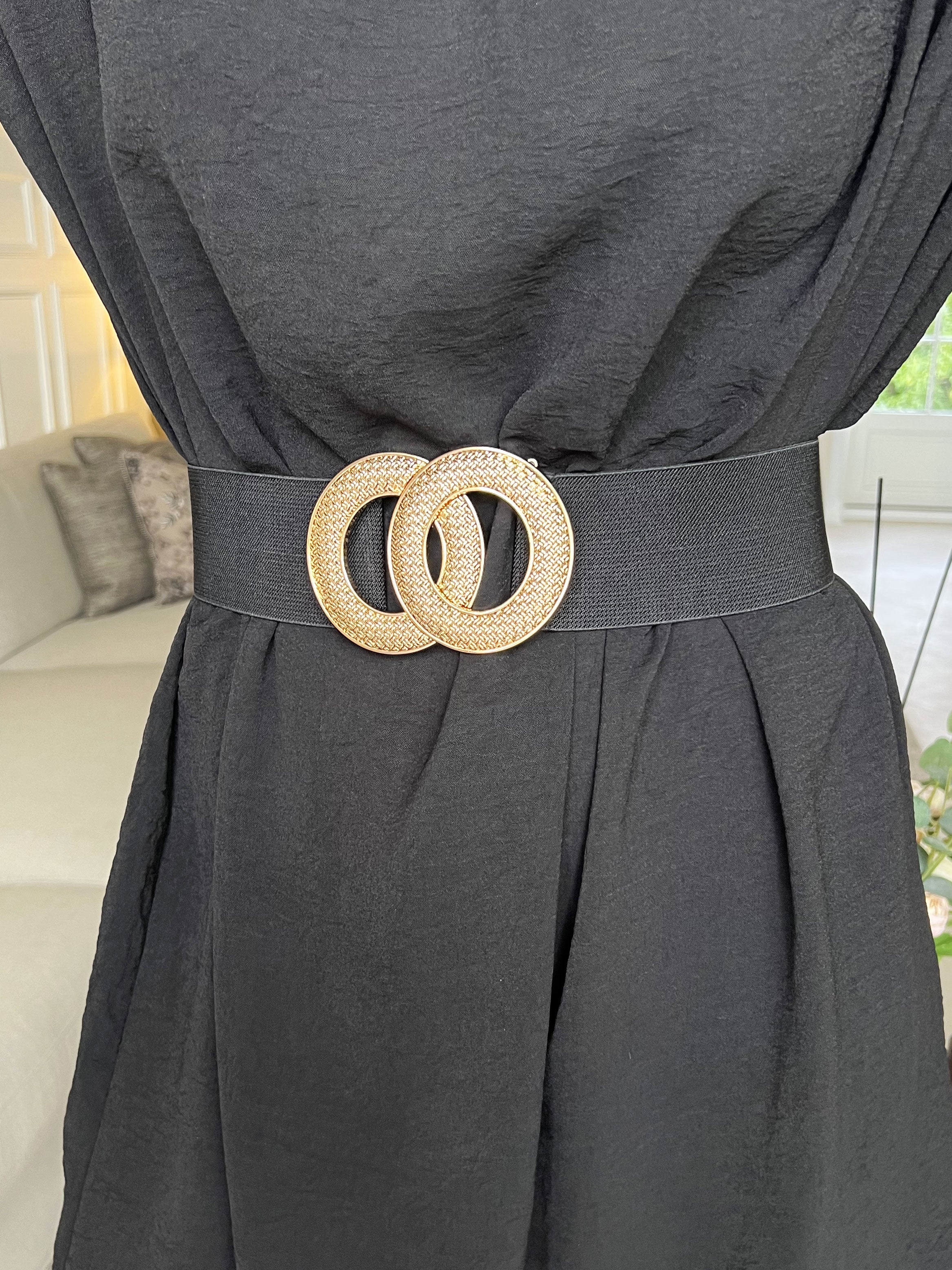 Camila - Elastisk taljebælte med guldspænde