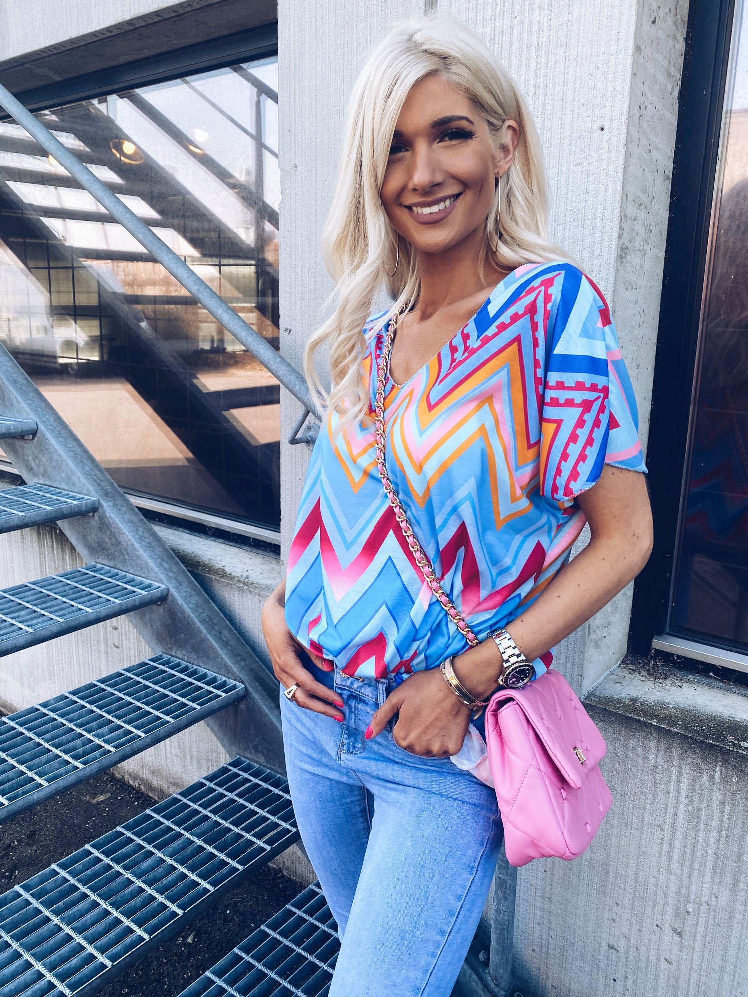 Dakota - Zigzag mønstret t-shirt