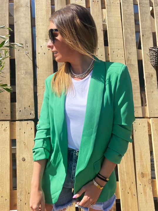 Mila - Stilren blazer med rynk på ærmet