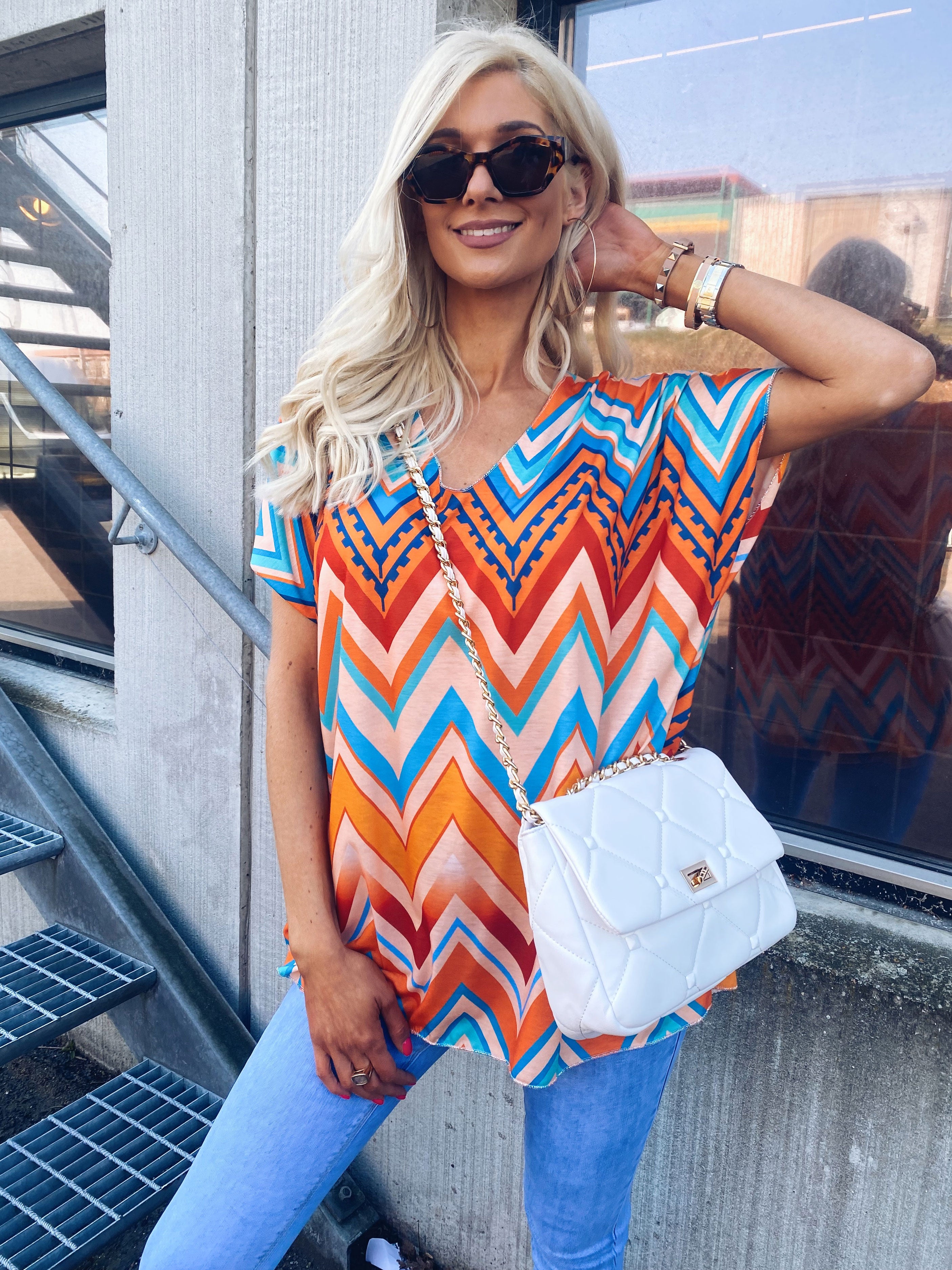 Dakota - Zigzag mønstret t-shirt