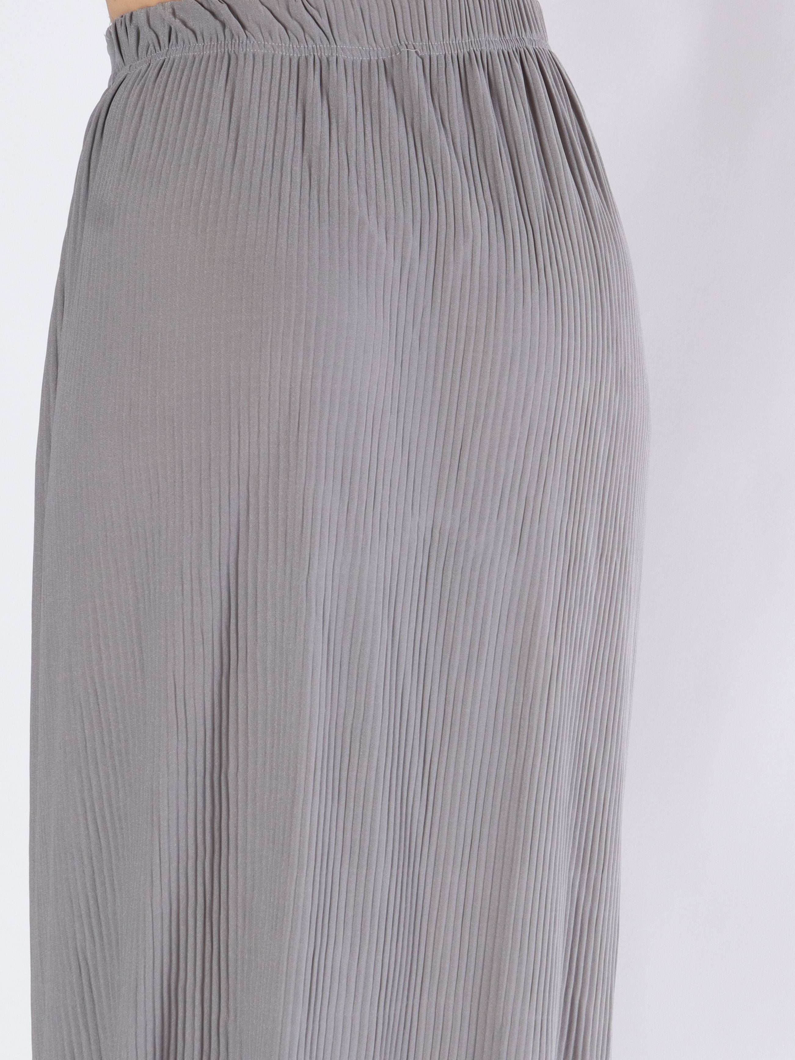 Andrea - Lang plisseret nederdel med knapper