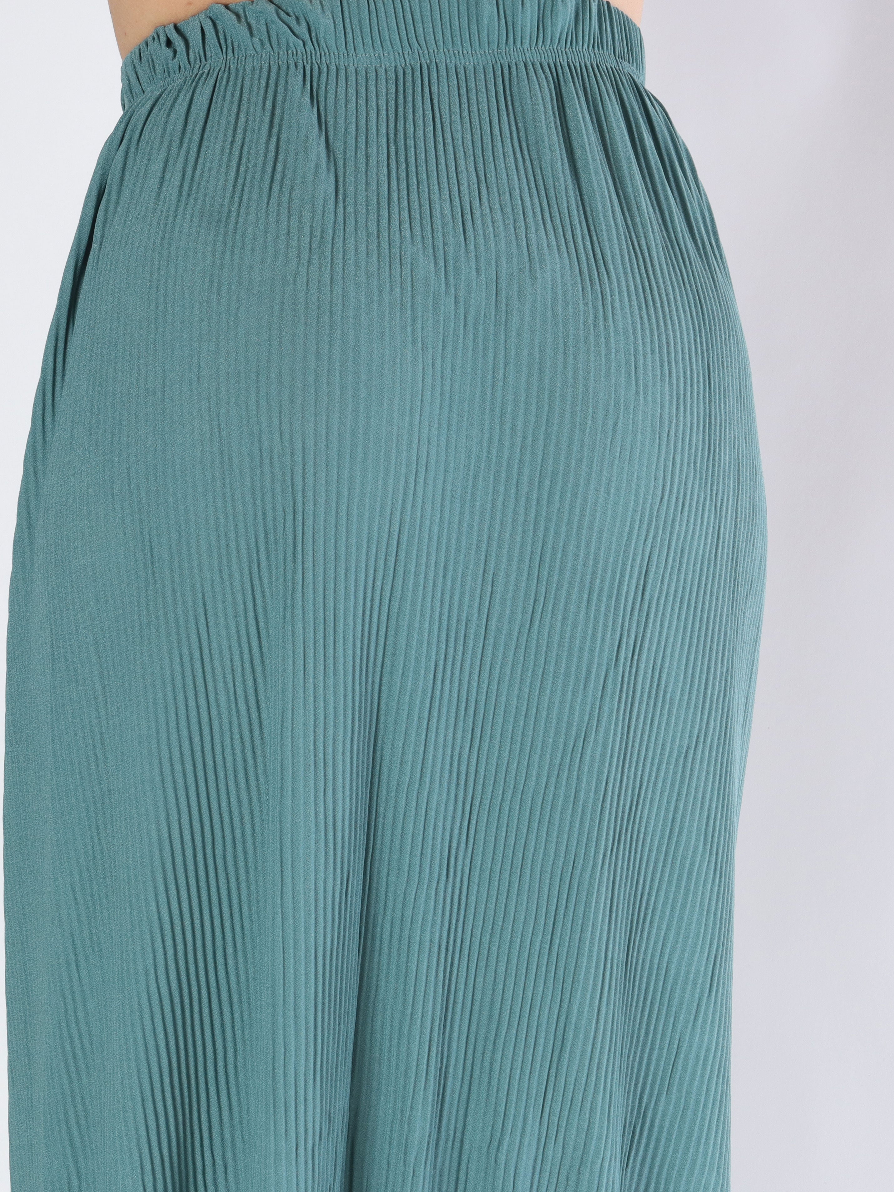 Andrea - Lang plisseret nederdel med knapper