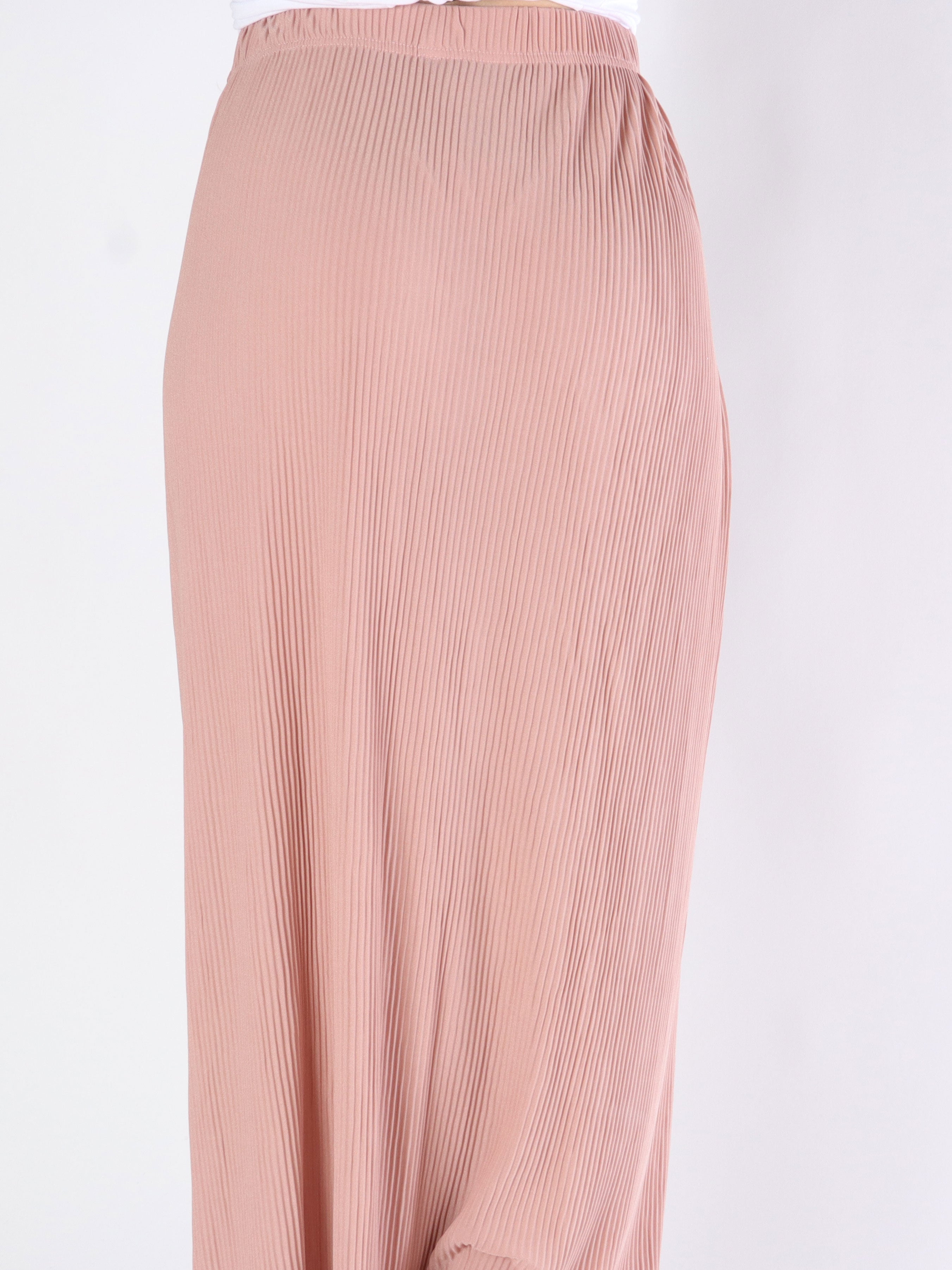 Andrea - Lang plisseret nederdel med knapper