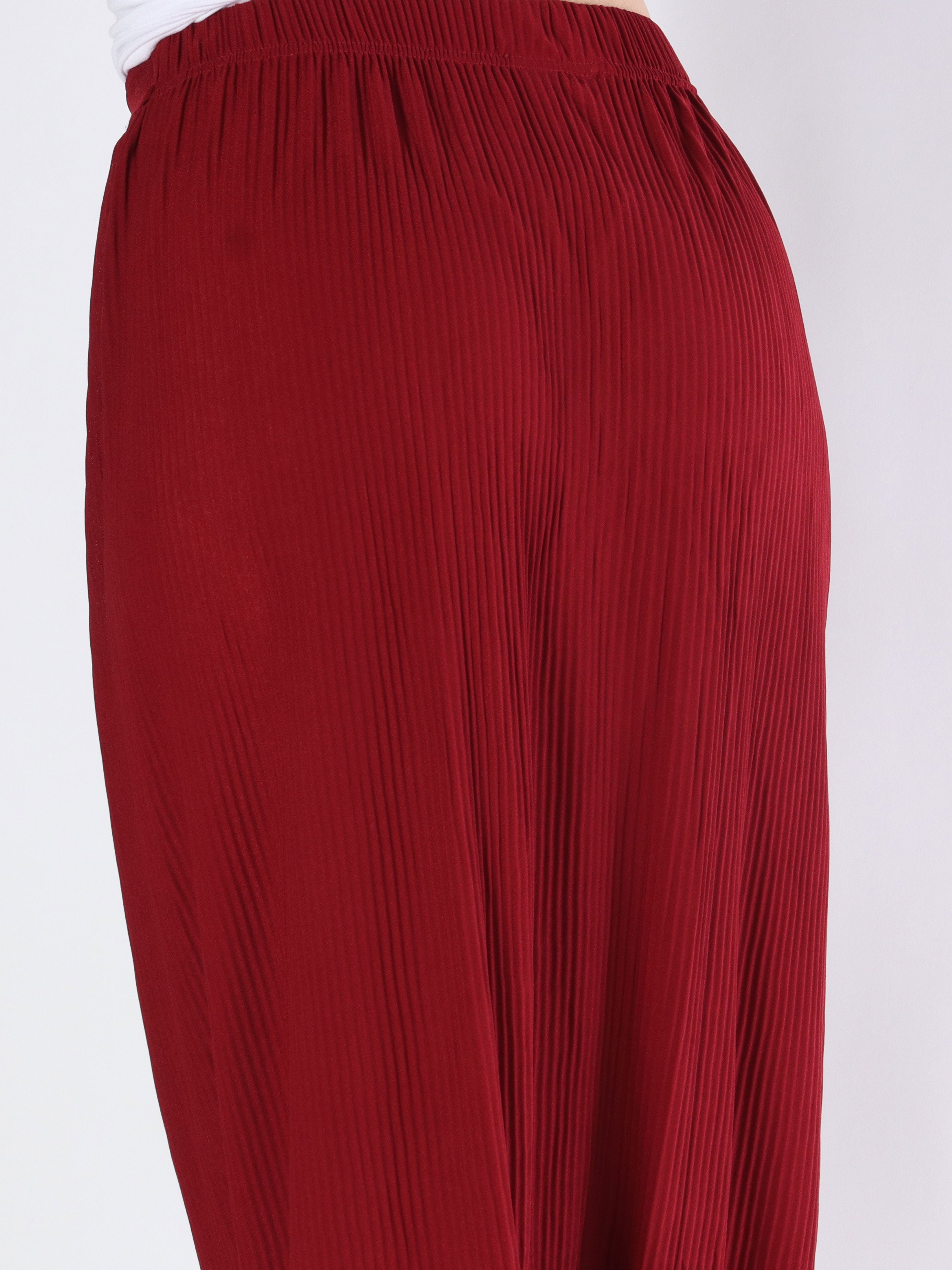 Andrea - Lang plisseret nederdel med knapper