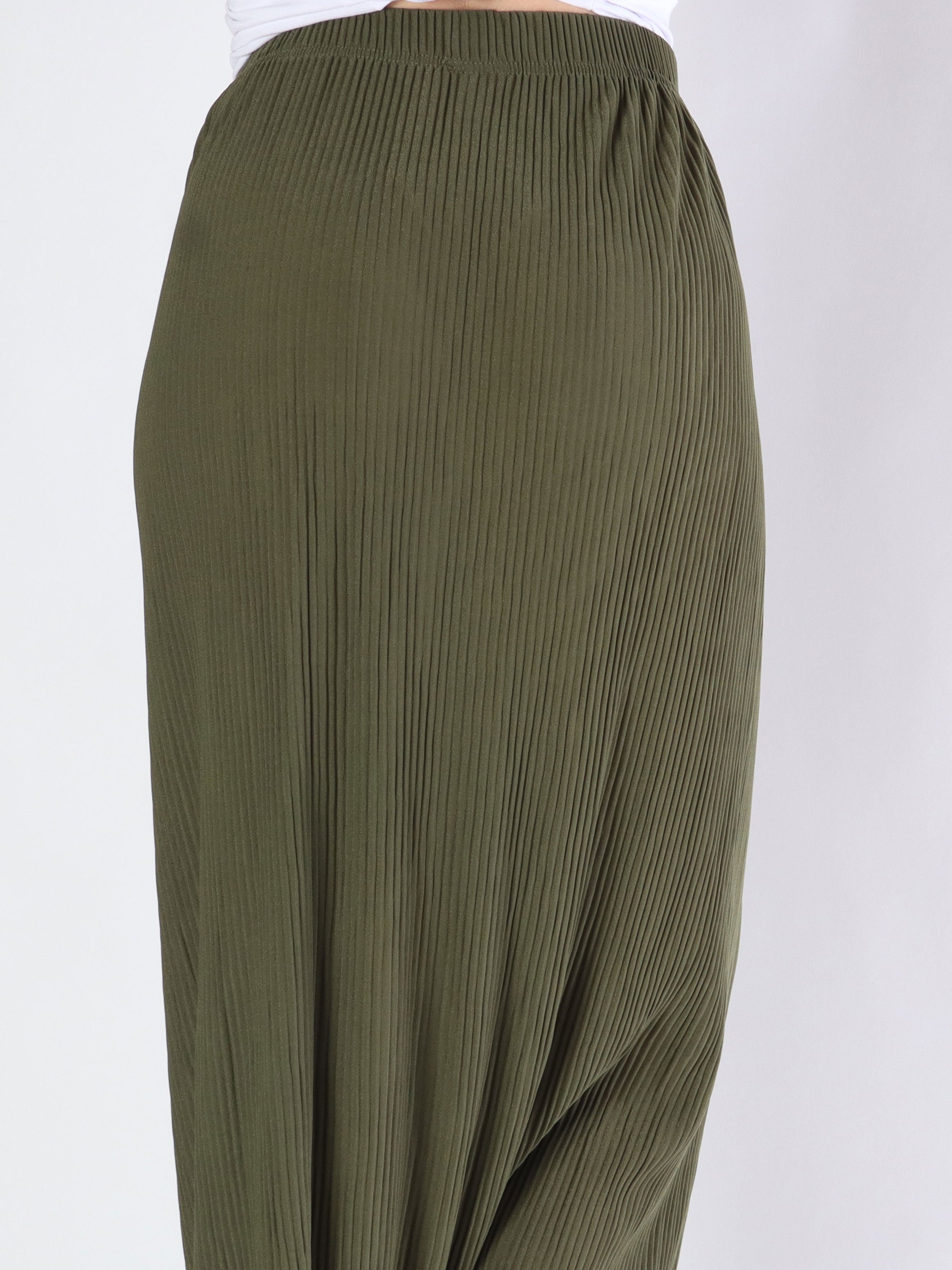 Andrea - Lang plisseret nederdel med knapper