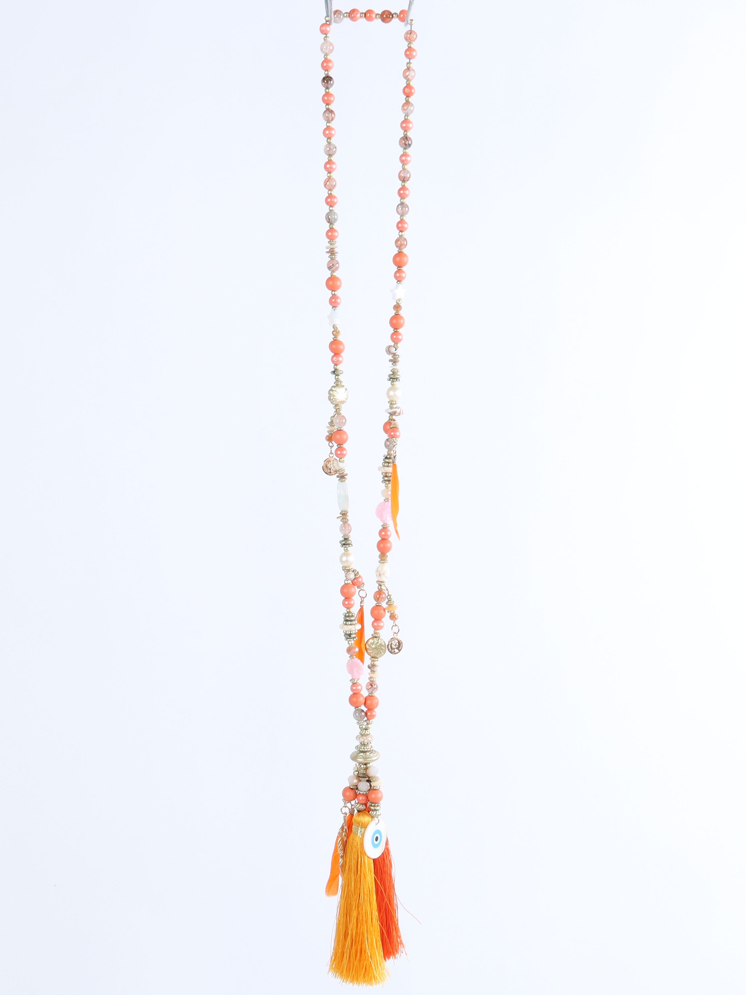 Melda - Halskæde med fine perler og to kvaste