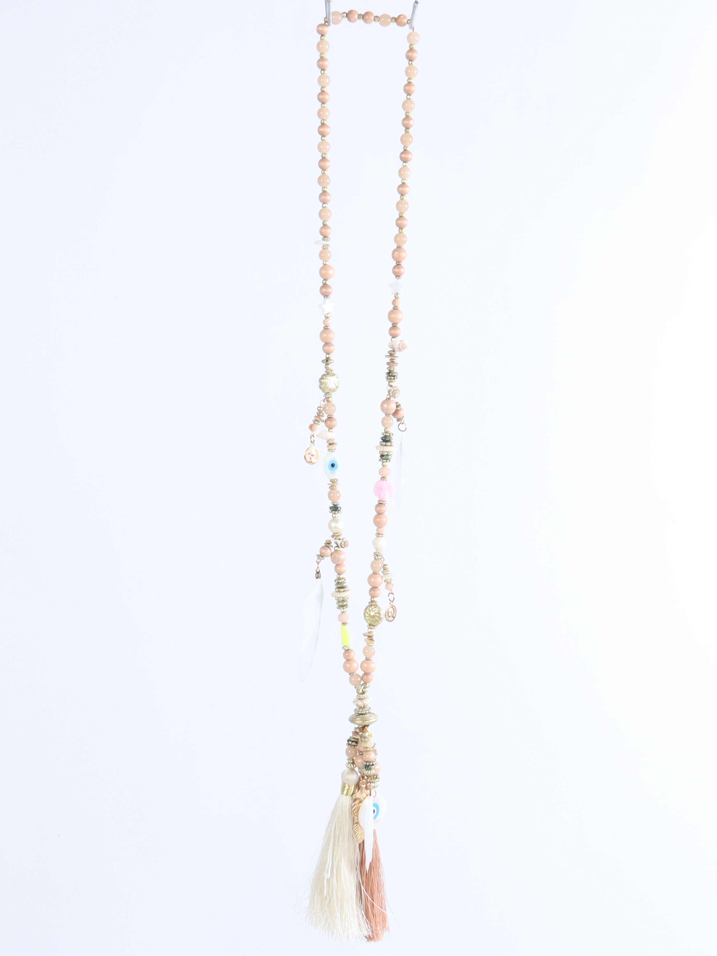 Melda - Halskæde med fine perler og to kvaste