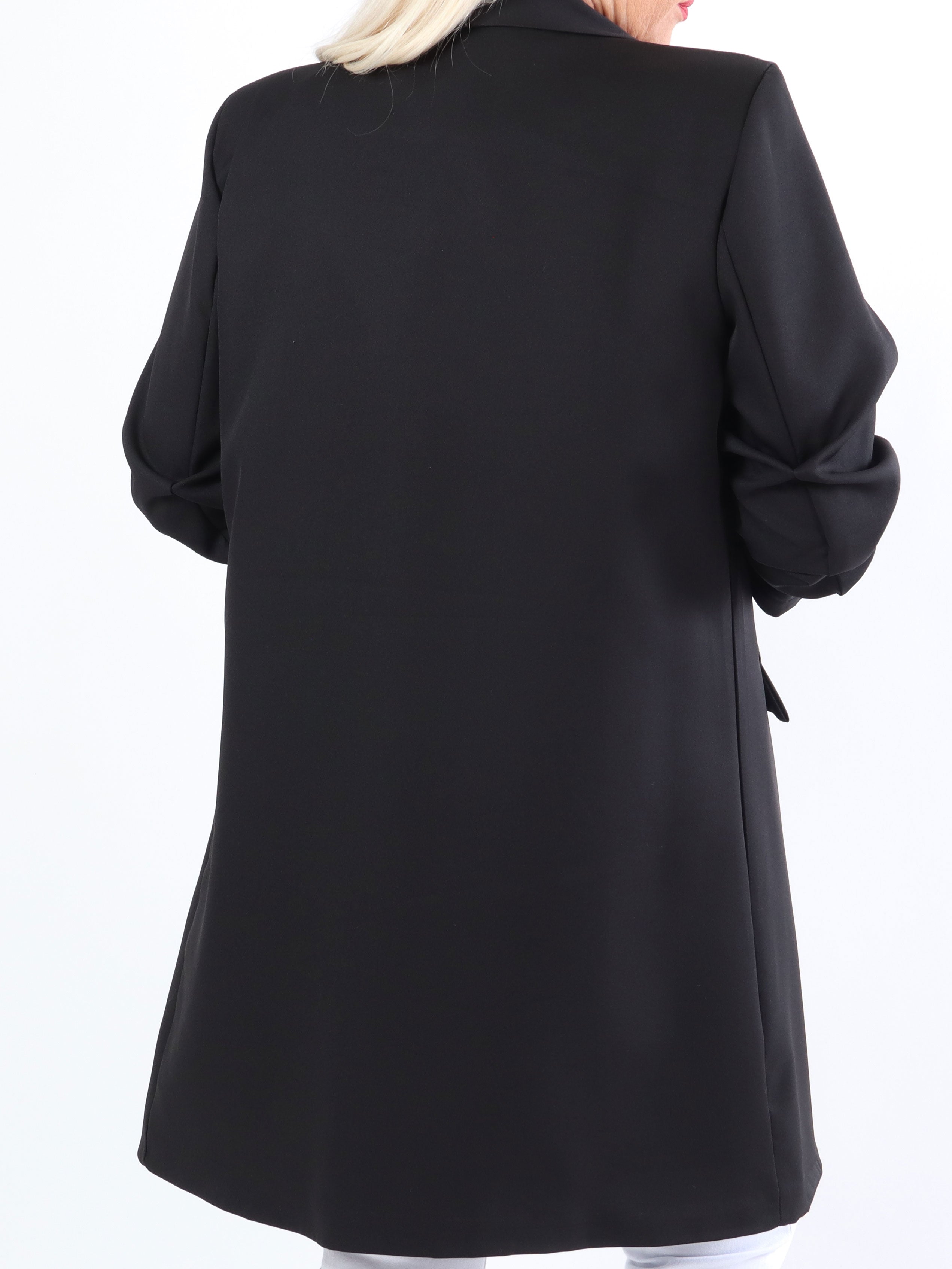 Mila Long - Stilren blazer med rynk på ærmet