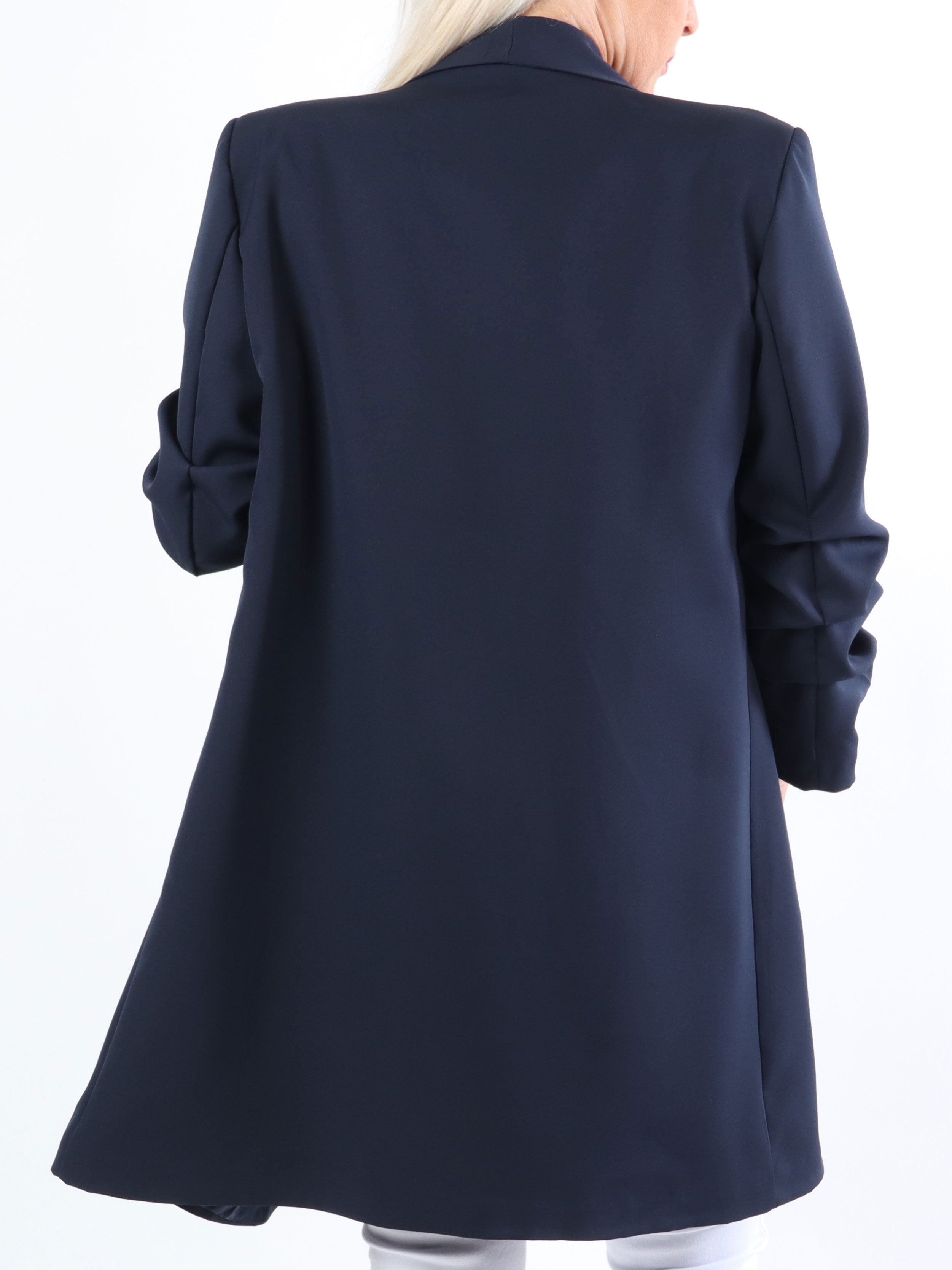 Mila Long - Stilren blazer med rynk på ærmet