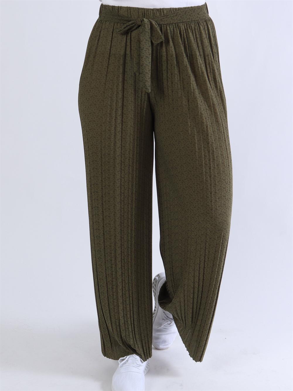 Lajla - Plisseret bukser med småt paisley mønster