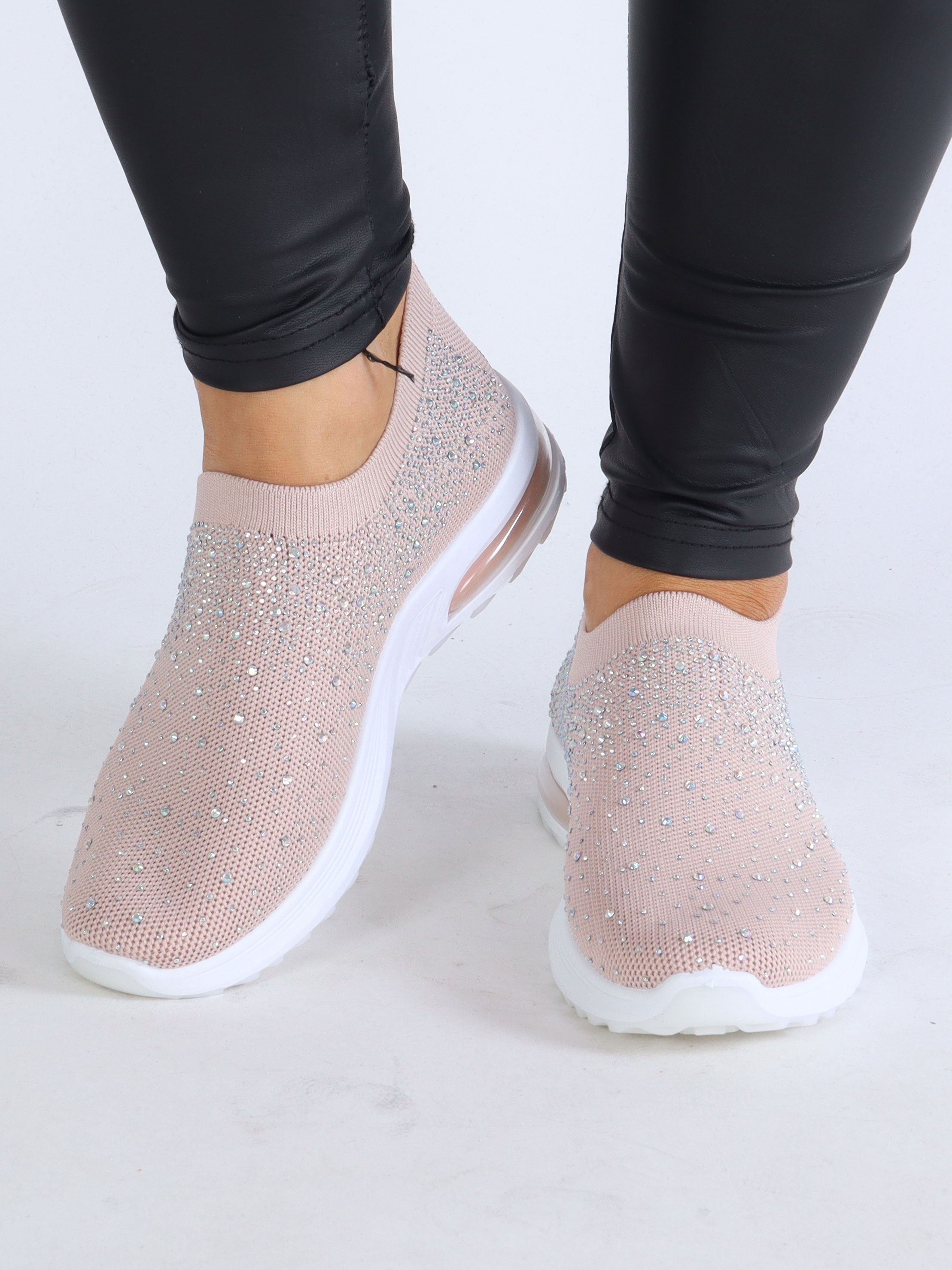 Petrina - Sorte sokkesneakers med similisten