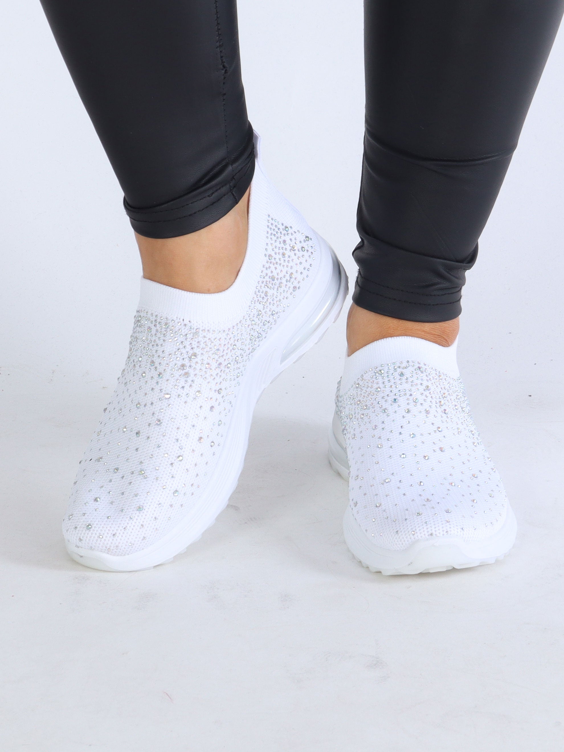 Petrina - Sorte sokkesneakers med similisten