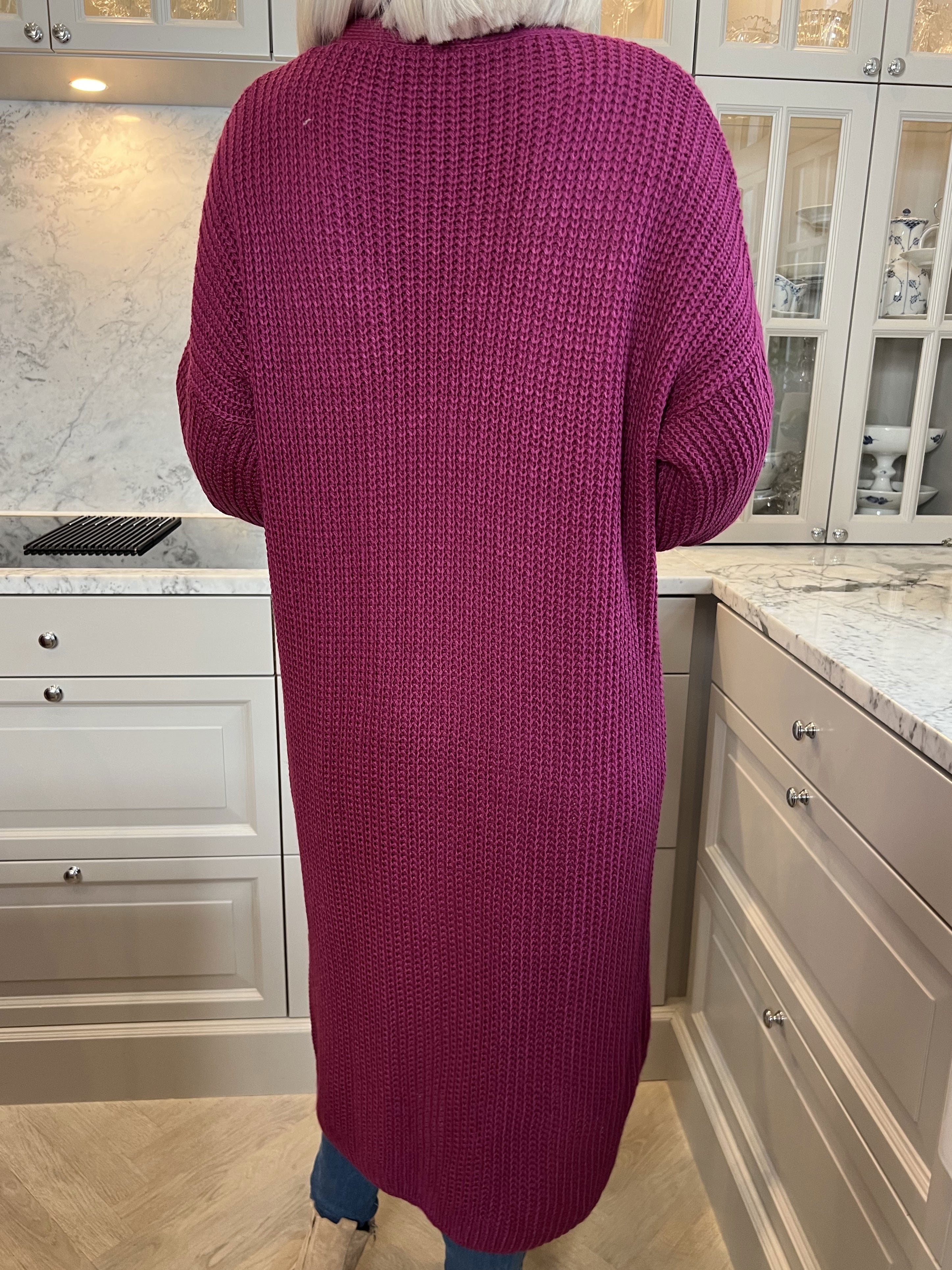 Sally - Strik cardigan med ballonærmer