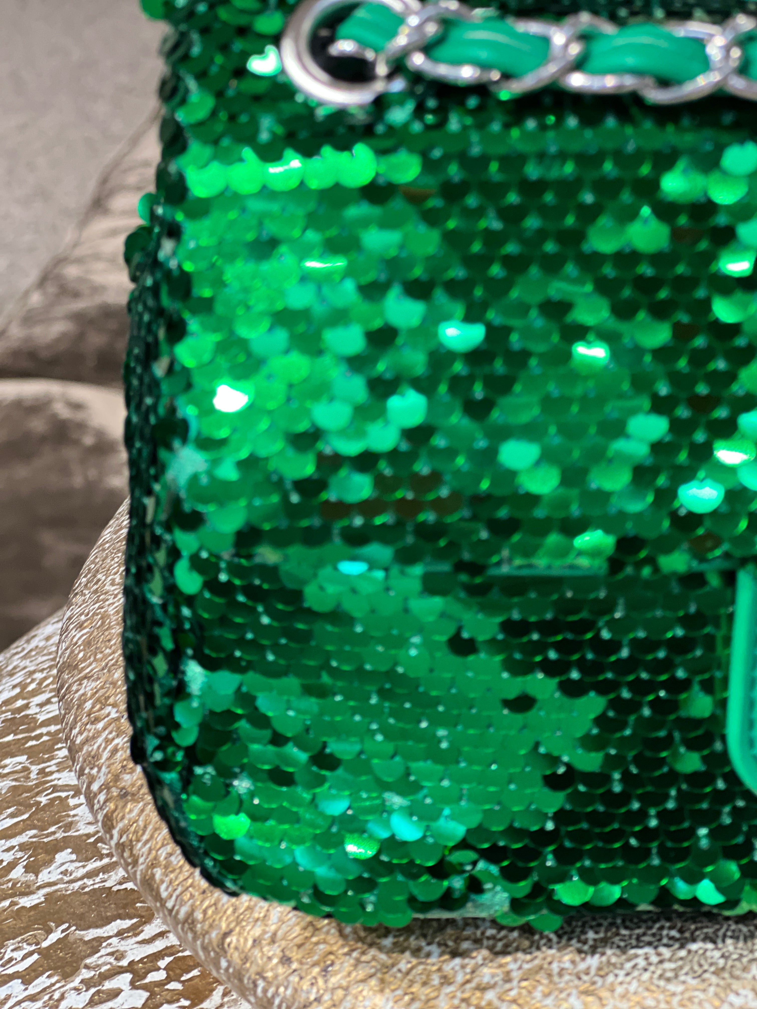 Alina - Paillet taske med sølv kæde