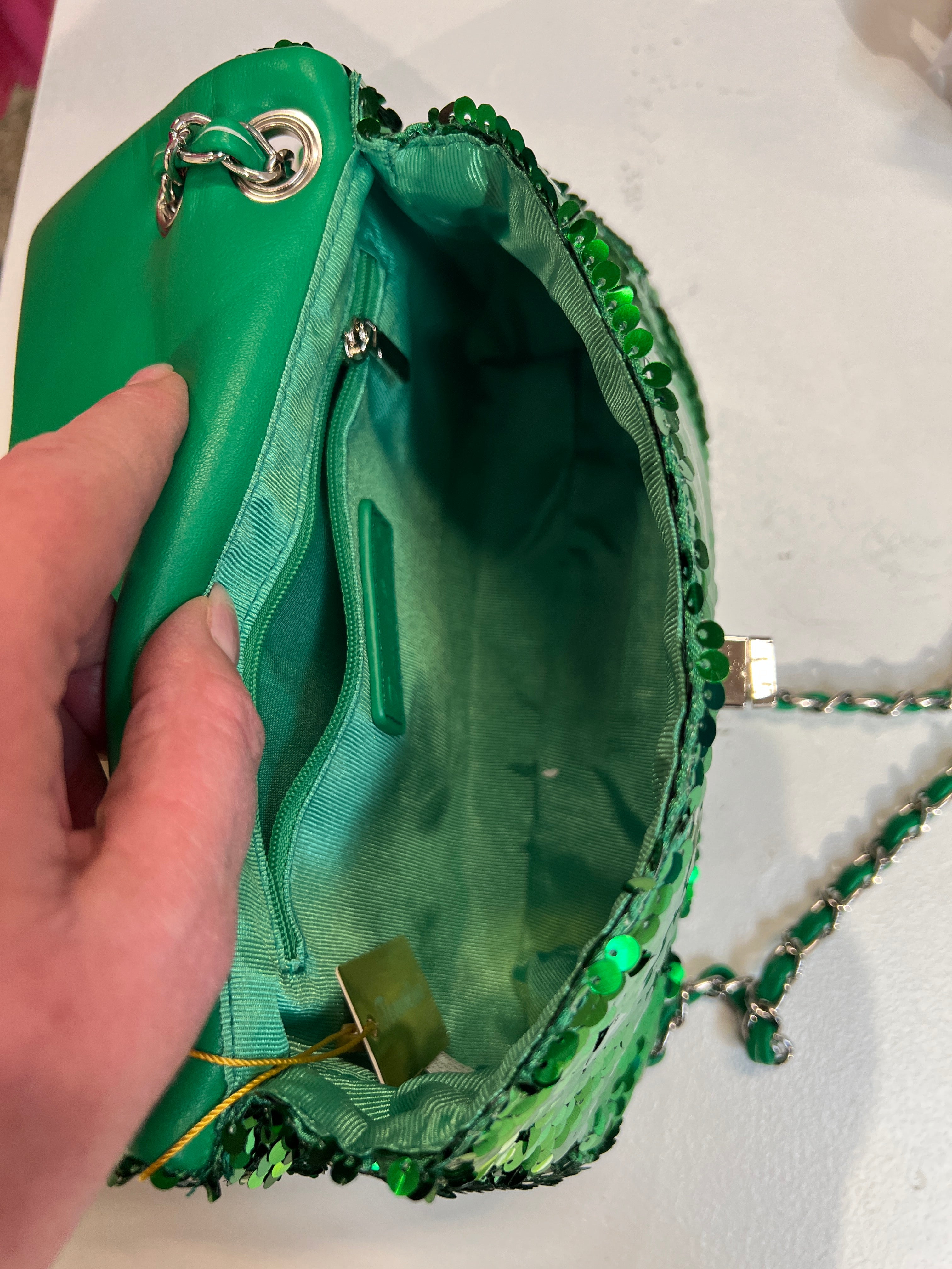 Alina - Paillet taske med sølv kæde