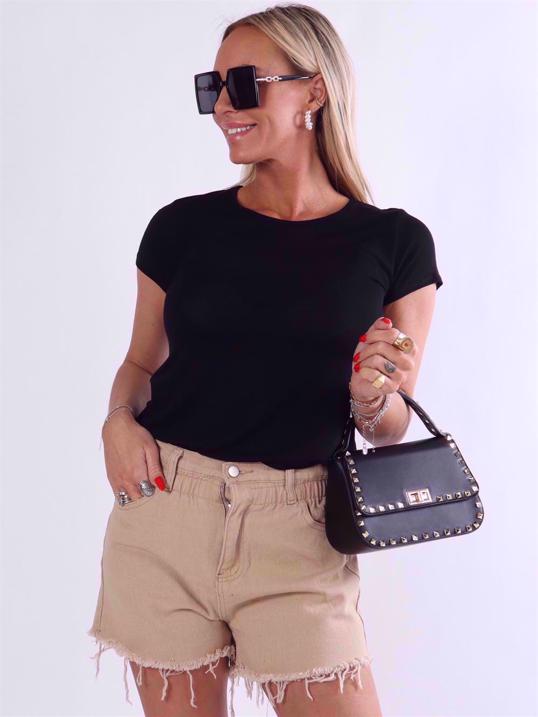 Otine Short - Basic bluse med korte ærmer (bestseller)