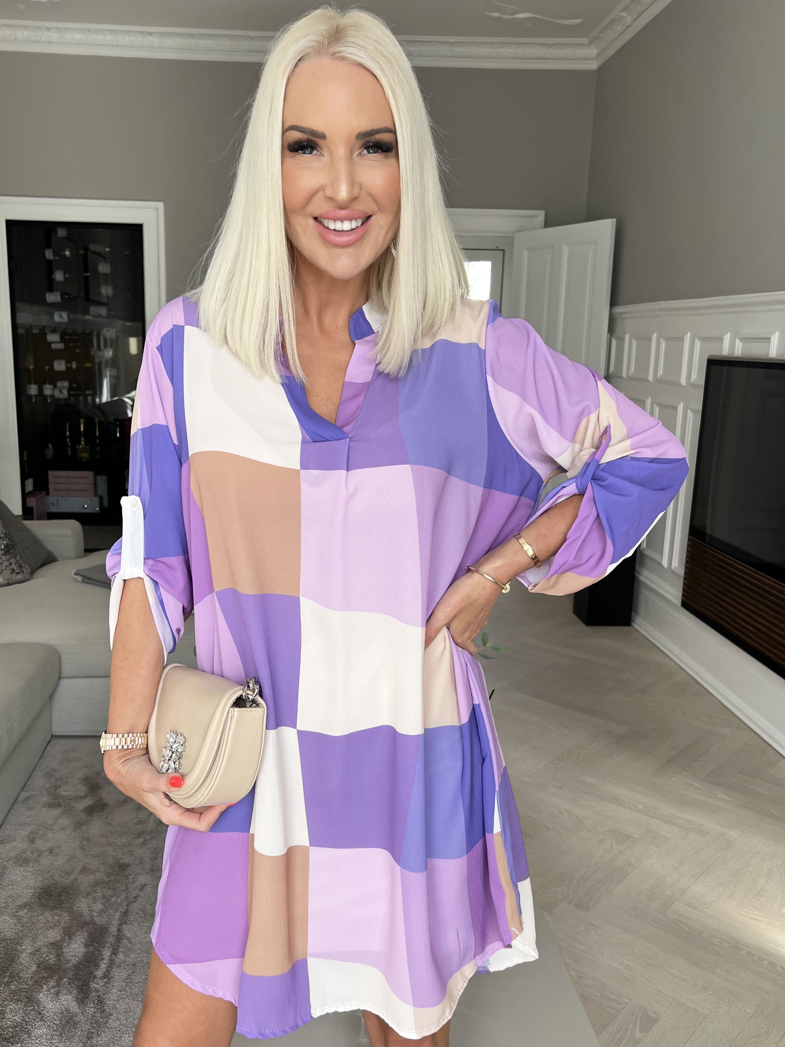 Vanesa Dress Check - Let og luftig kjole