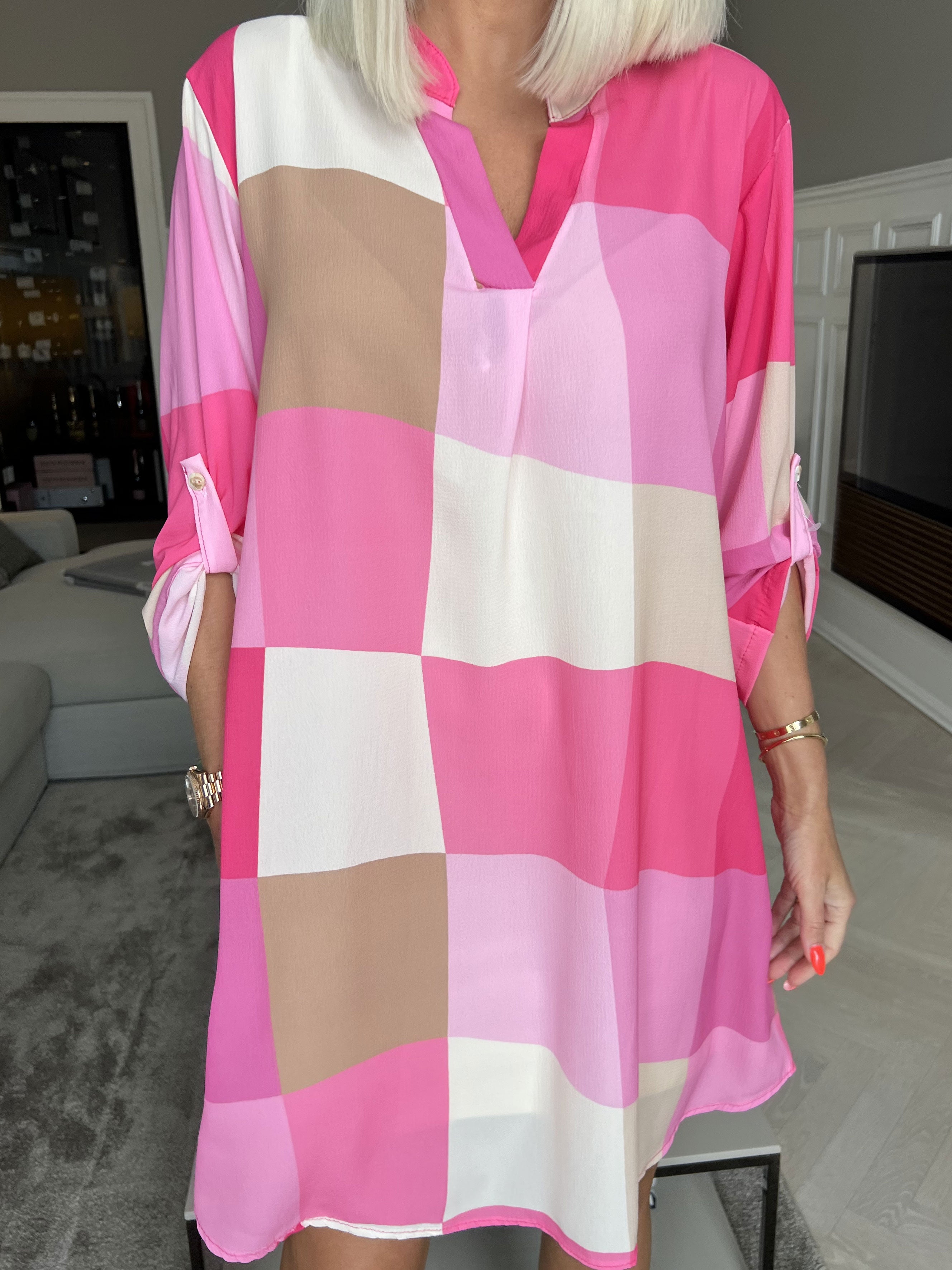 Vanesa Dress Check - Let og luftig kjole