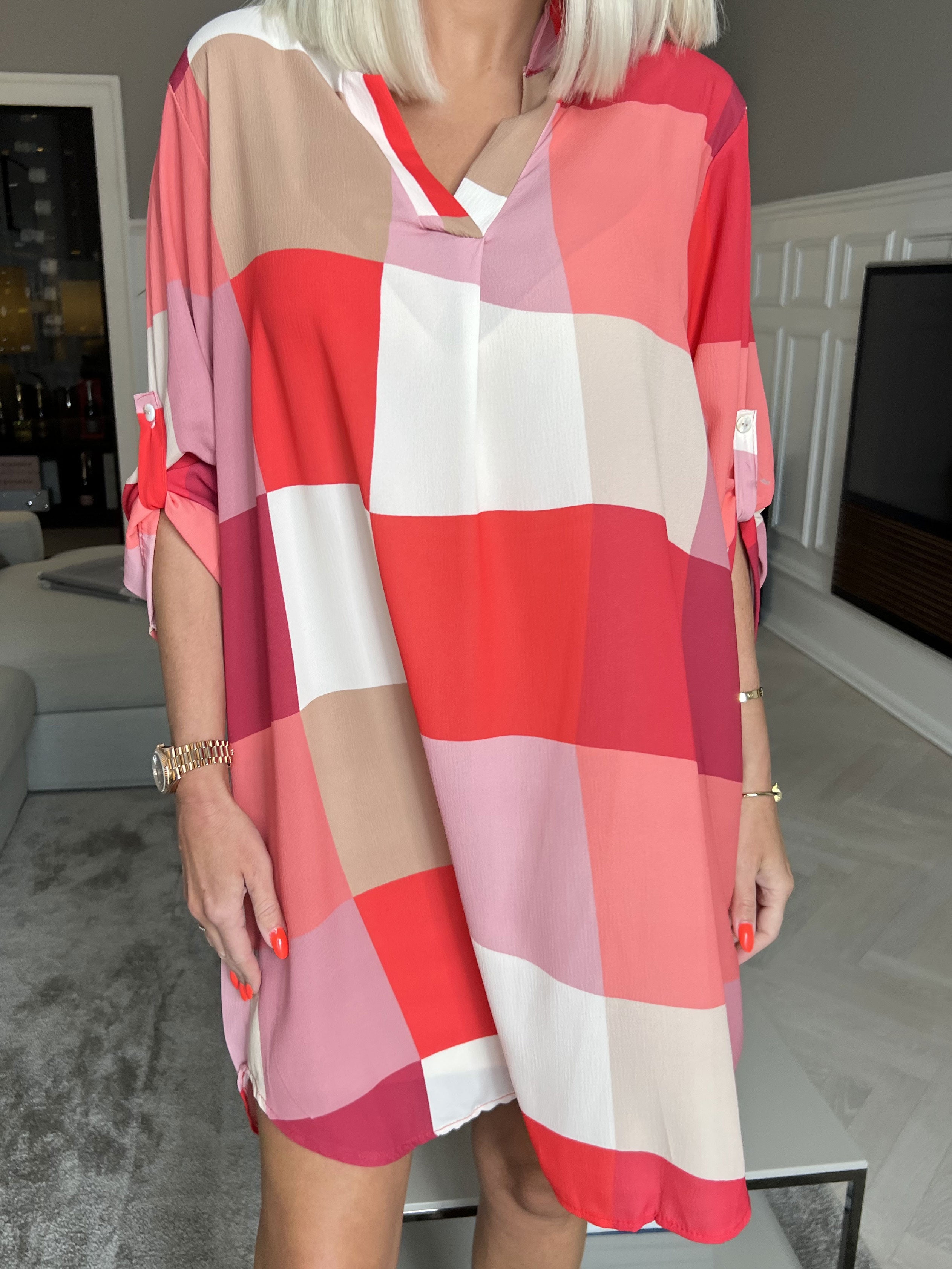 Vanesa Dress Check - Let og luftig kjole