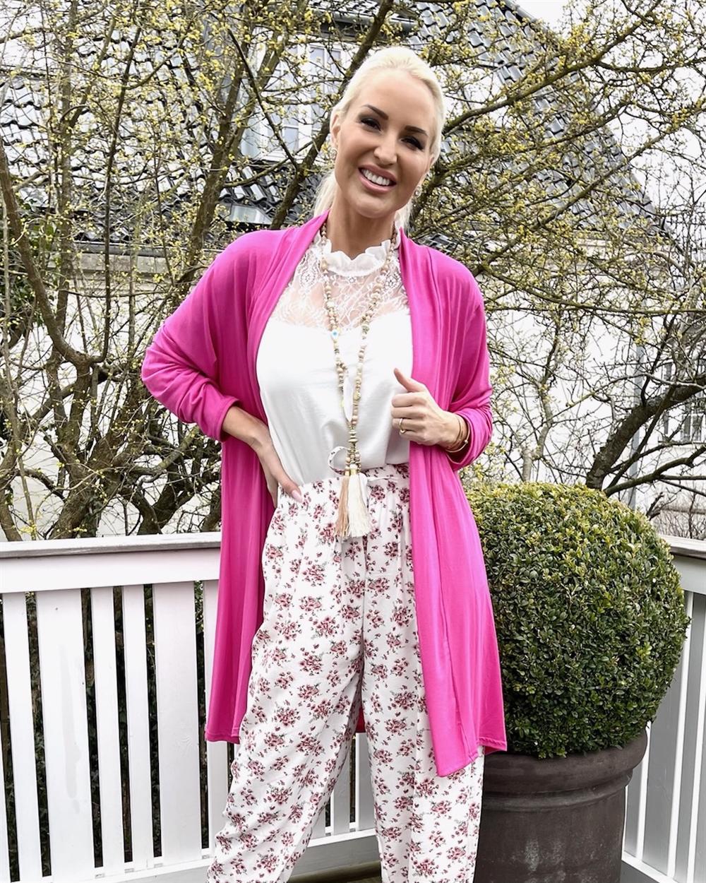 Rosa - Basis cardigan i jersey stof (bestseller)