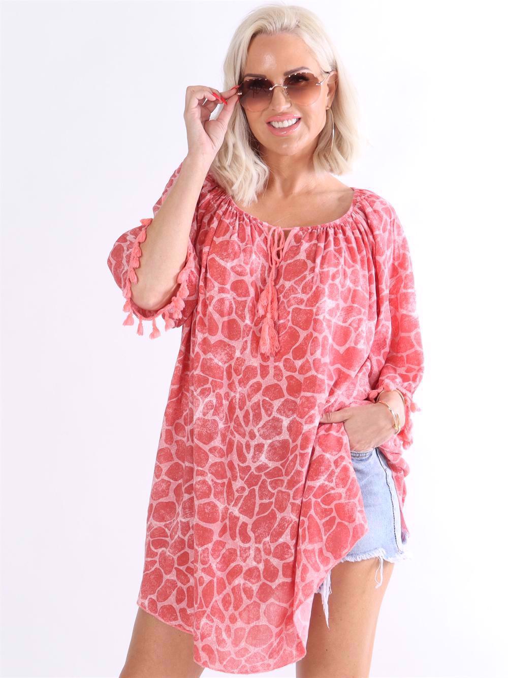 Gilsa - Mønstret tunika med kvaster