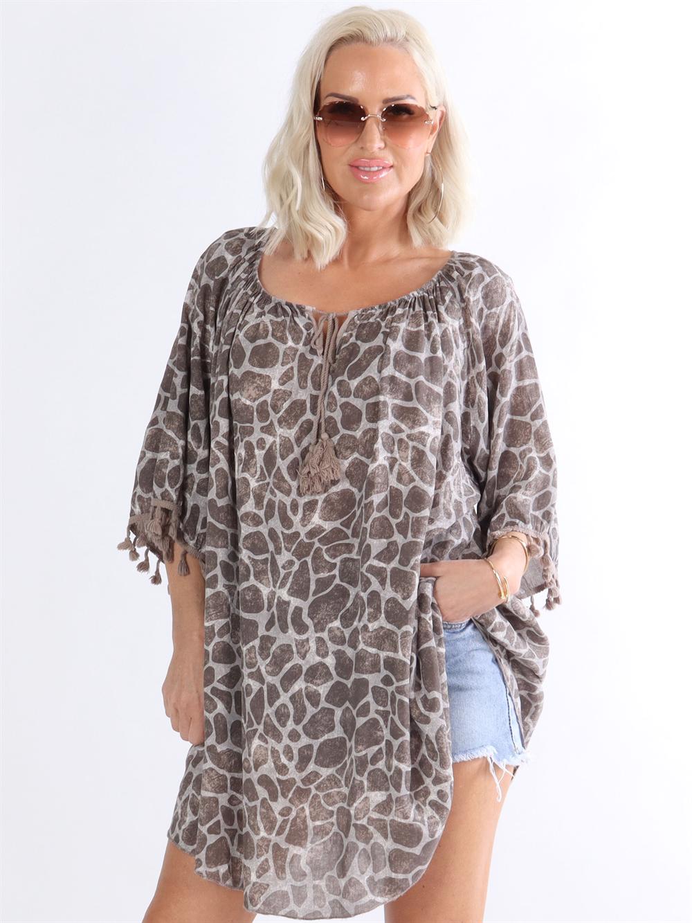 Gilsa - Mønstret tunika med kvaster