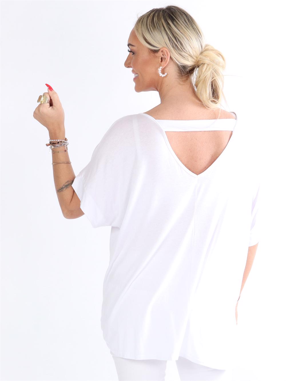 Ella Shirt - Bluse med hul i ryggen