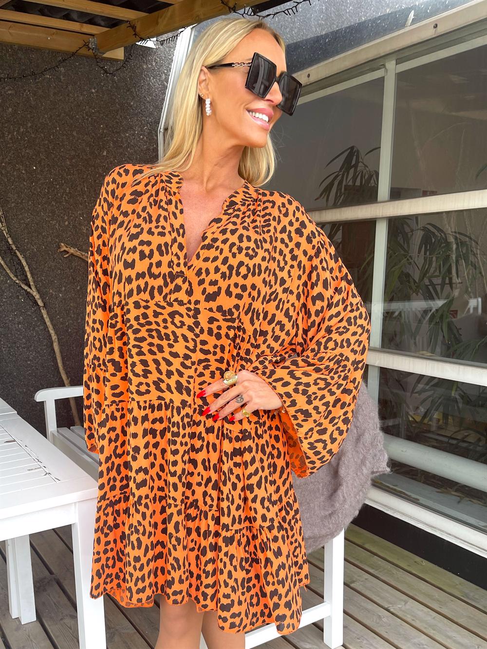 Shannon - Kjole med leopard mønster