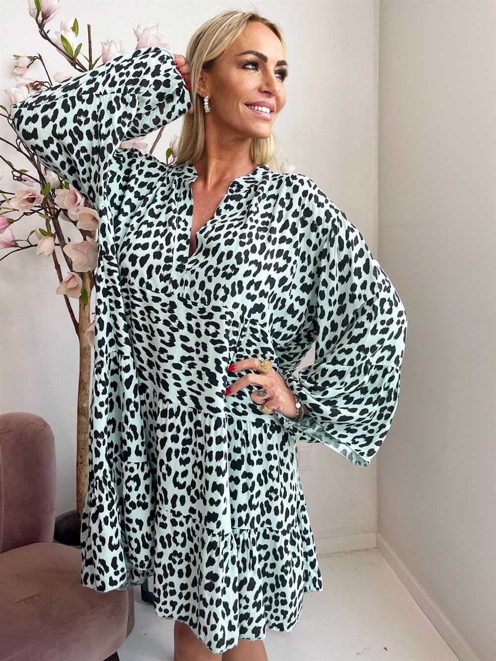 Shannon - Kjole med leopard mønster