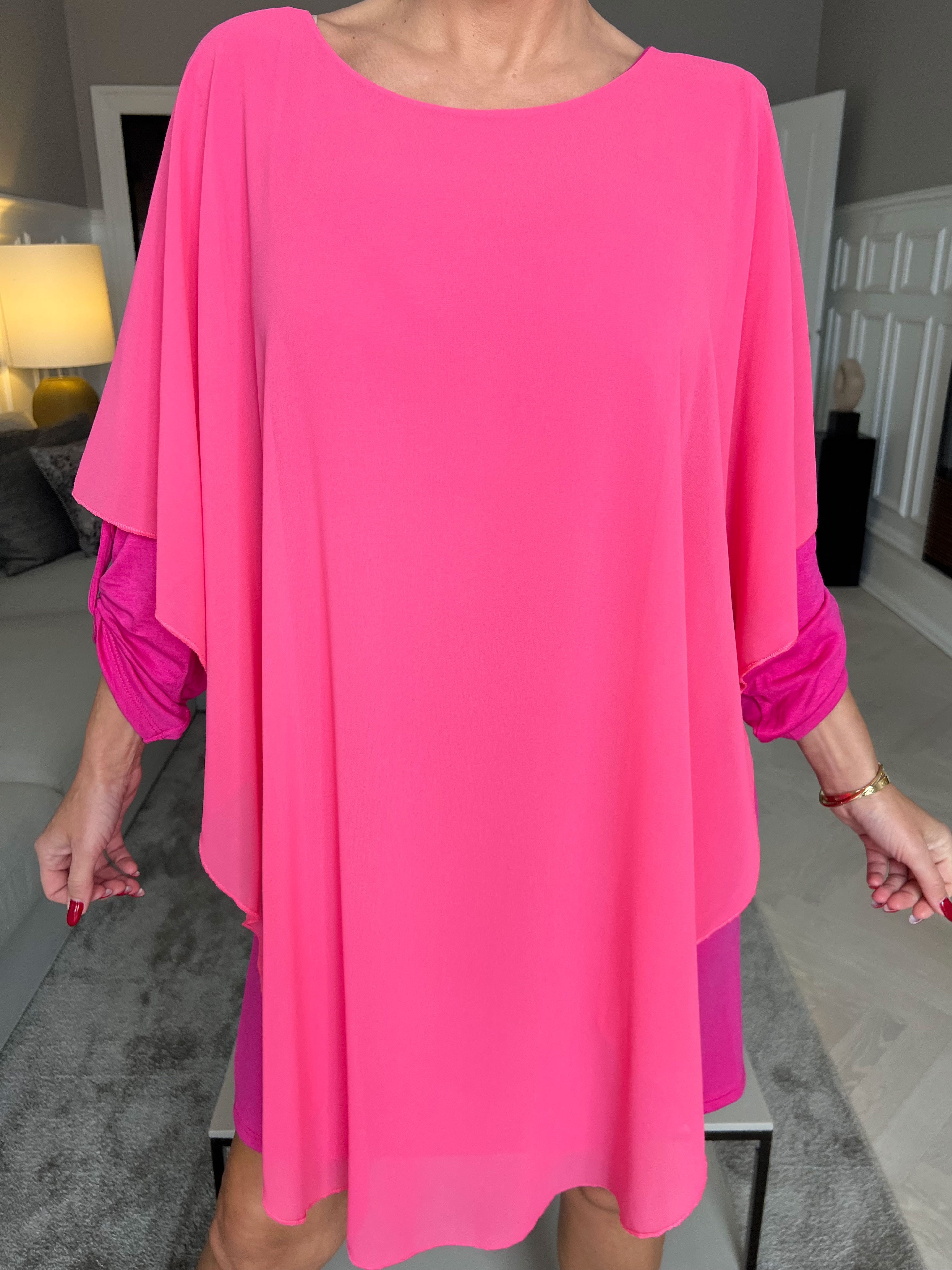 Kenya Long Sleeve - Tunikakjole med chiffonlag