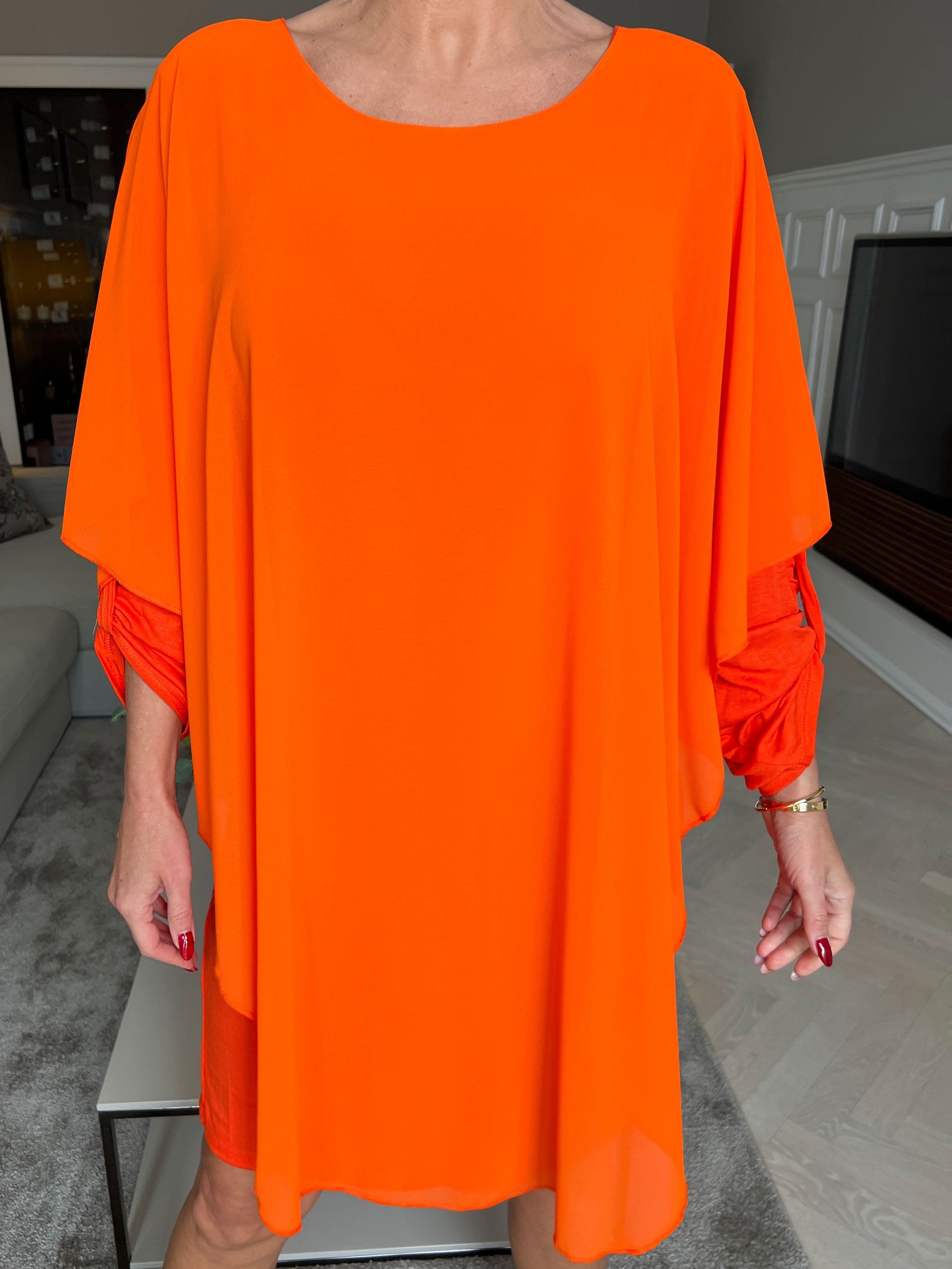 Kenya Long Sleeve - Tunikakjole med chiffonlag