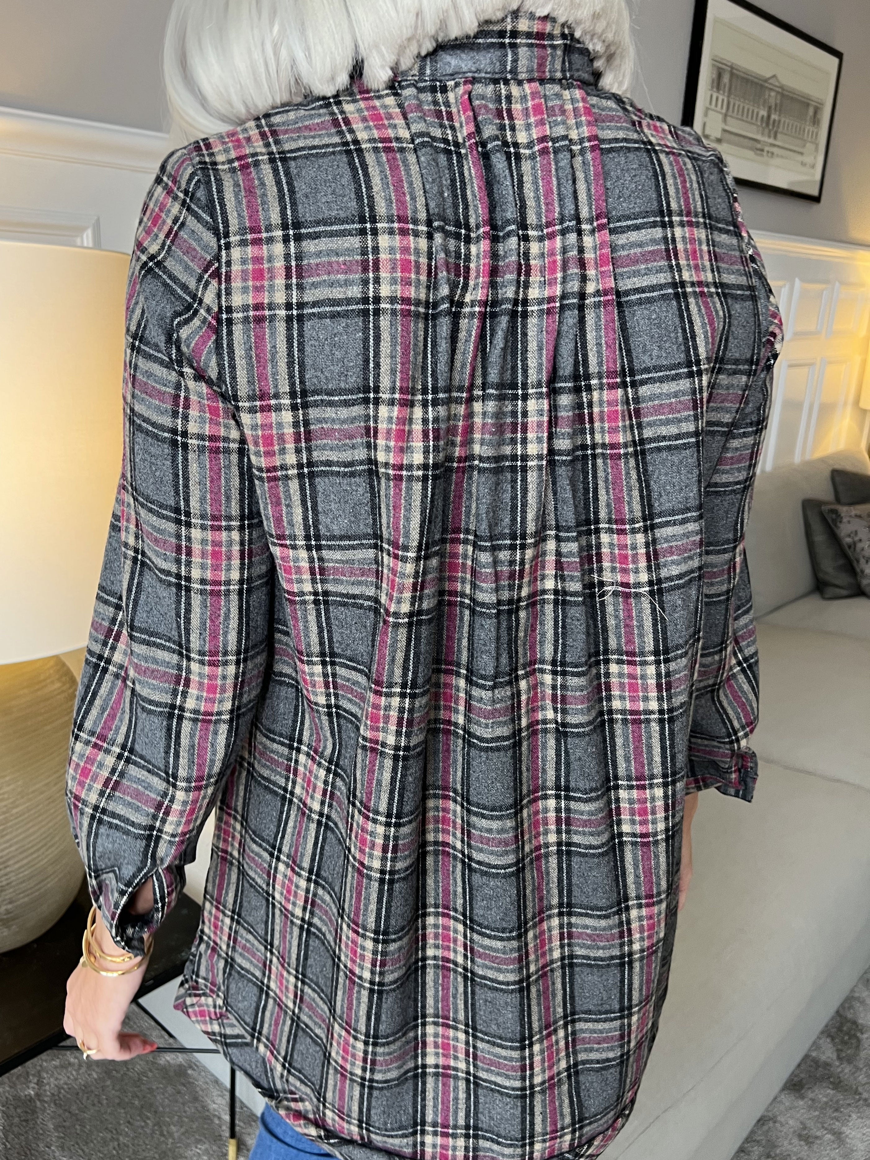 Sandra - Blød ternet skjorte i uld