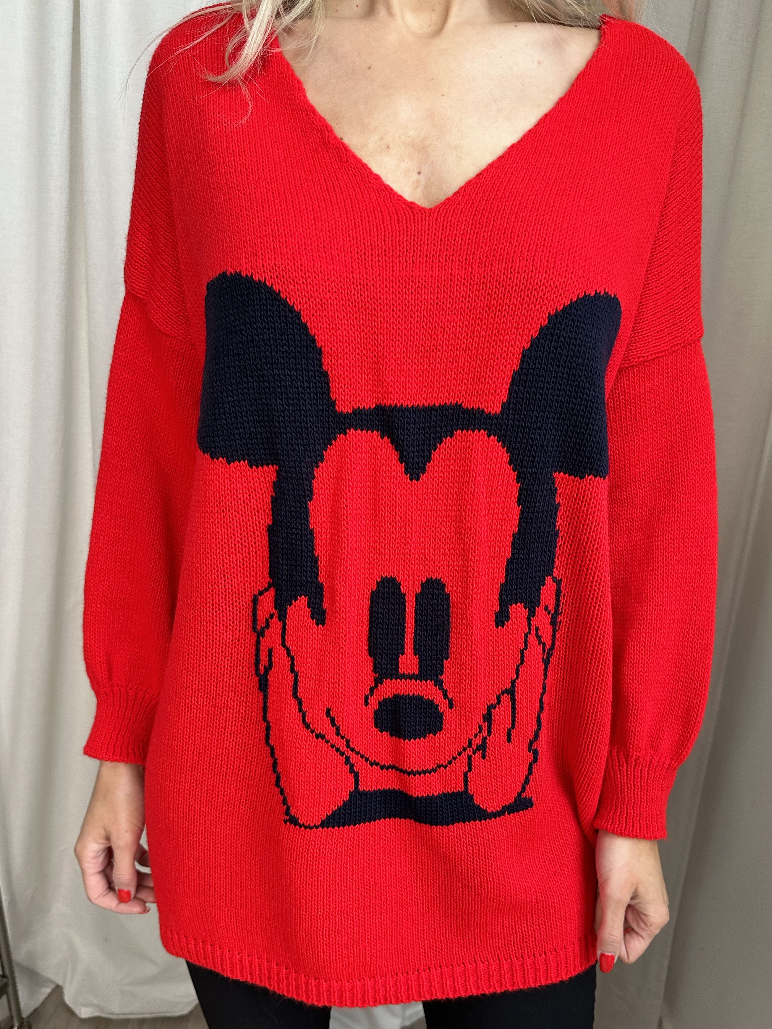 Mickey - Plus size strik med motiv