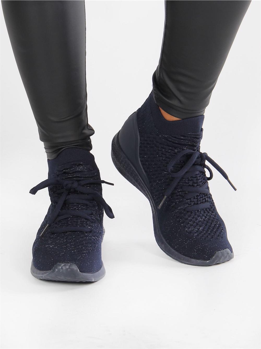 Lottie - Sokkesneakers med snørebånd