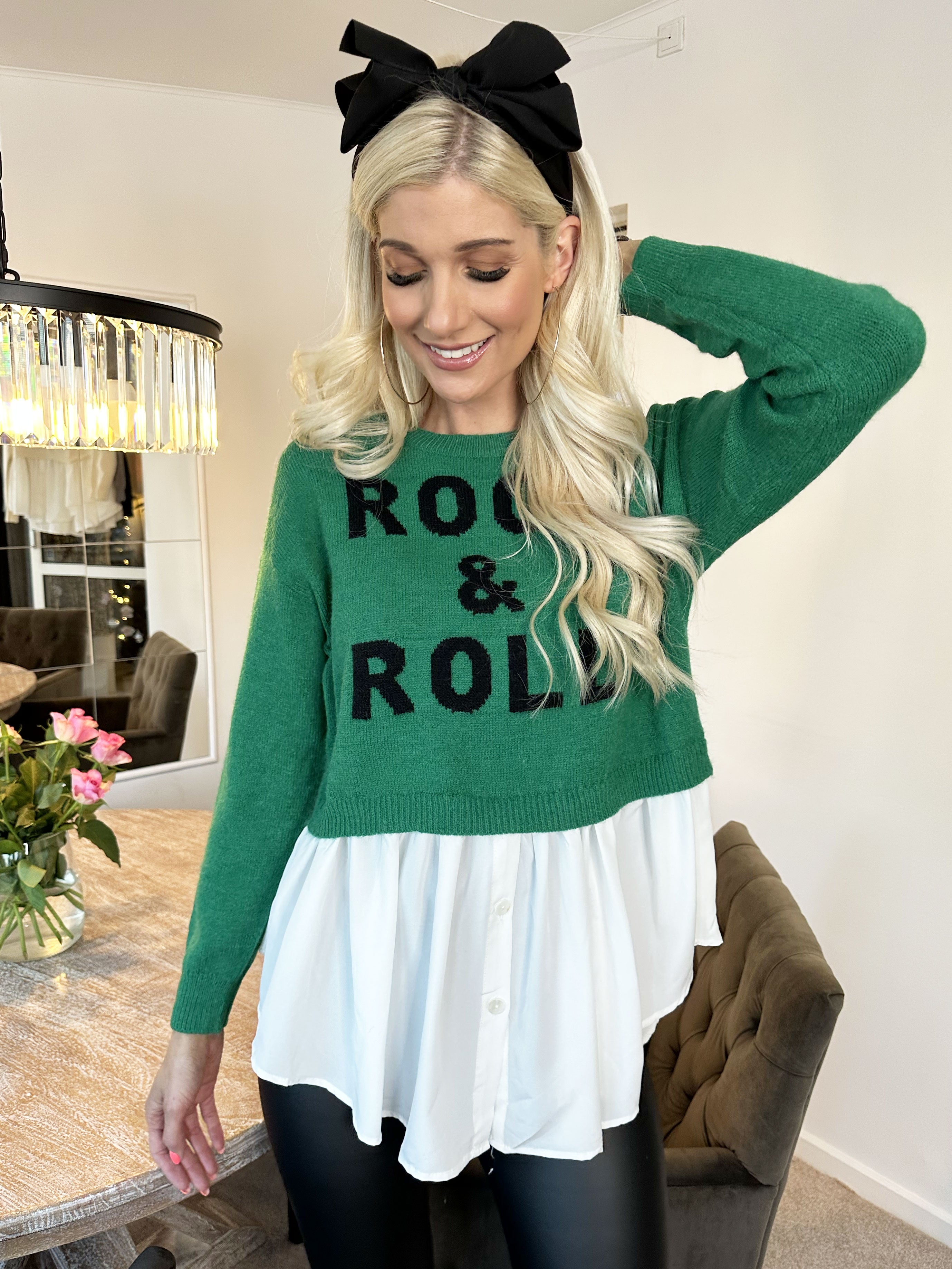 Rock N Roll - Strikbluse med sødt skjorte skød