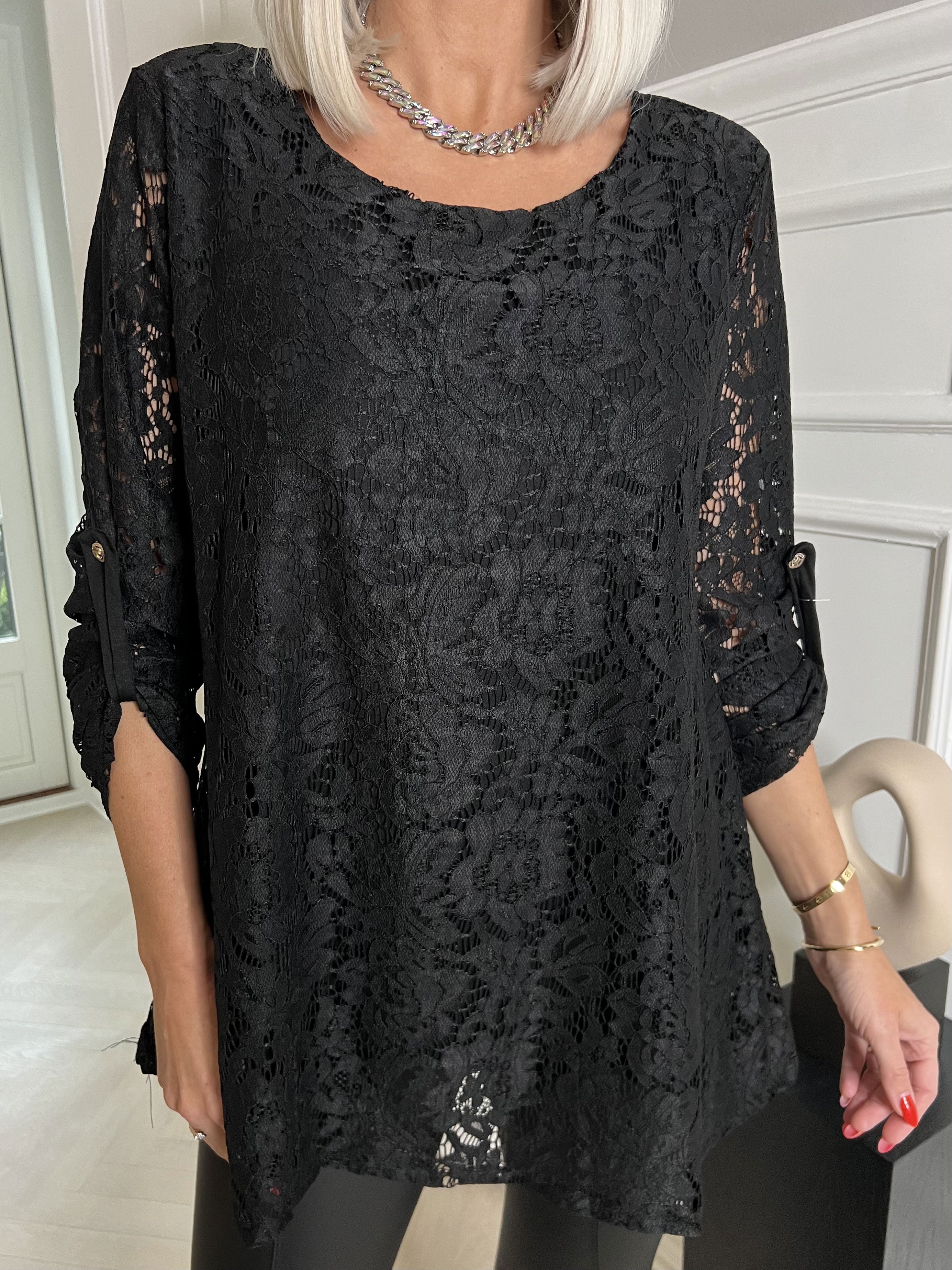 Nadira - Sød tunika i blondestof