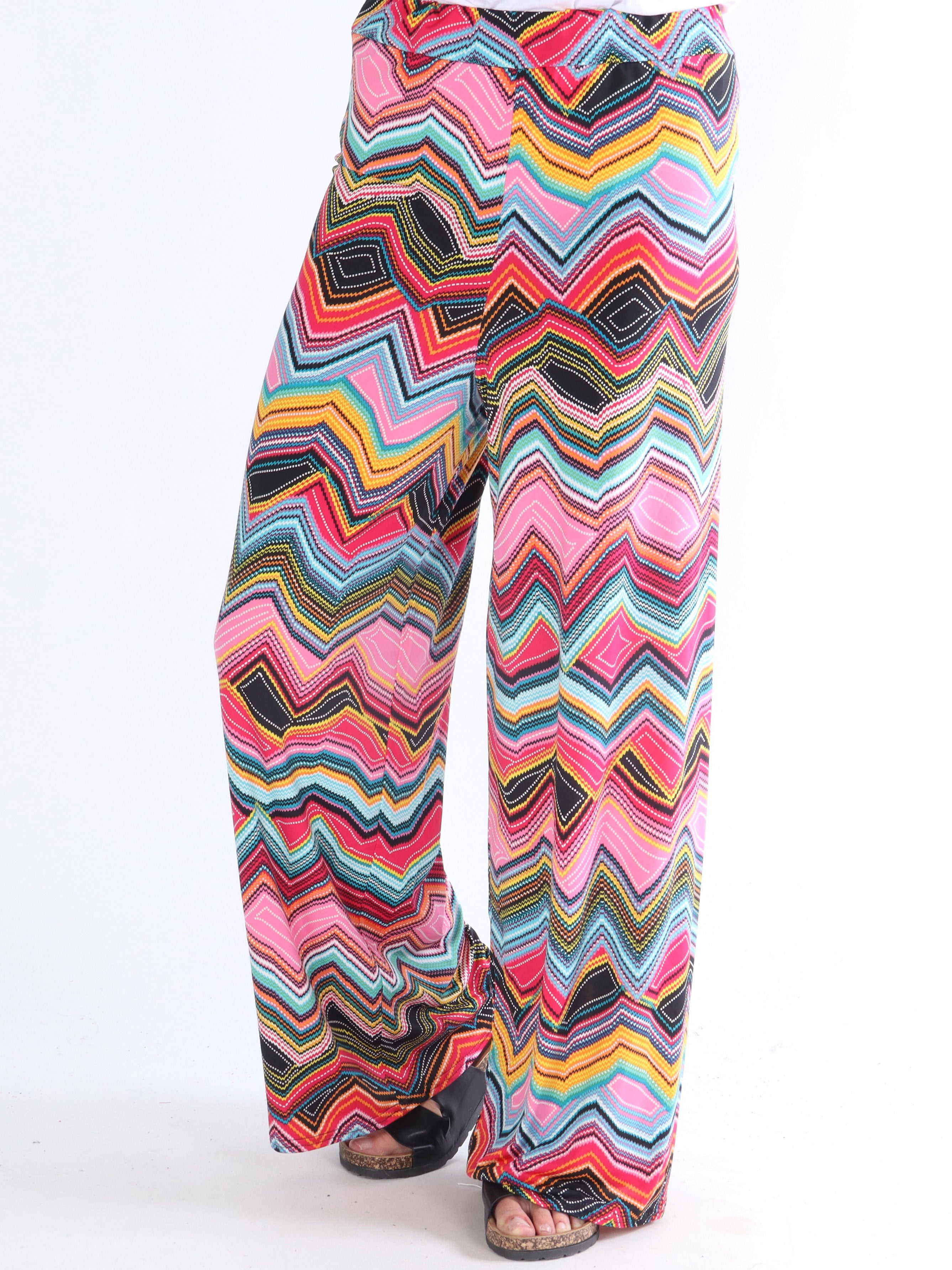 Tyra Pants - Multifarvet mønstret bukser