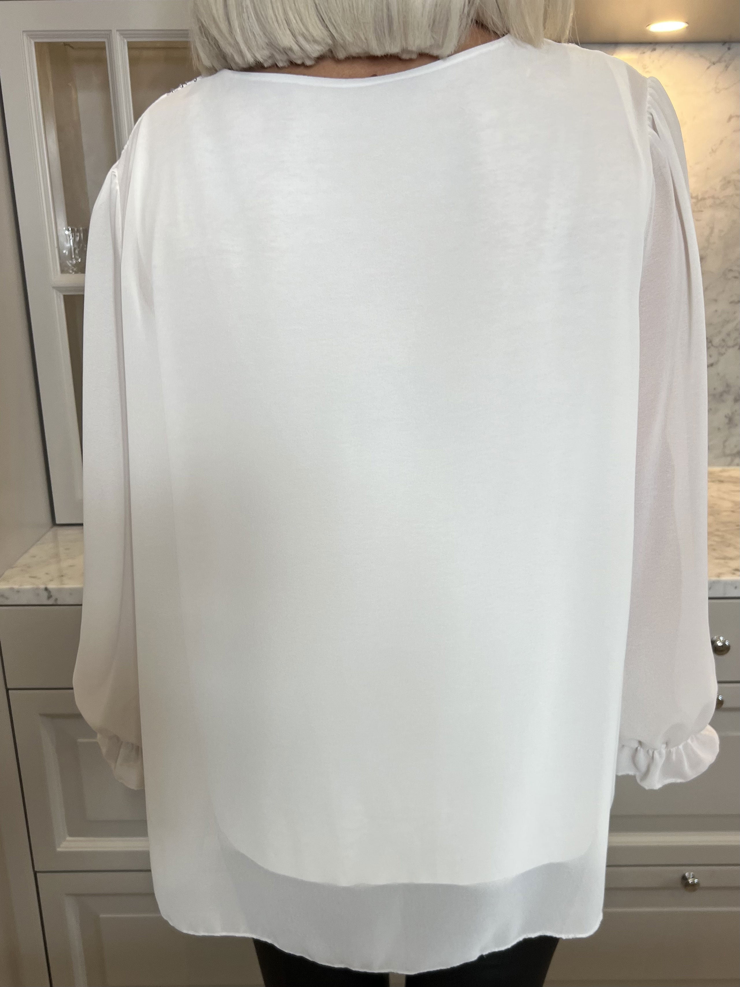 Nellike - Sød tunika i chiffon med pailletter