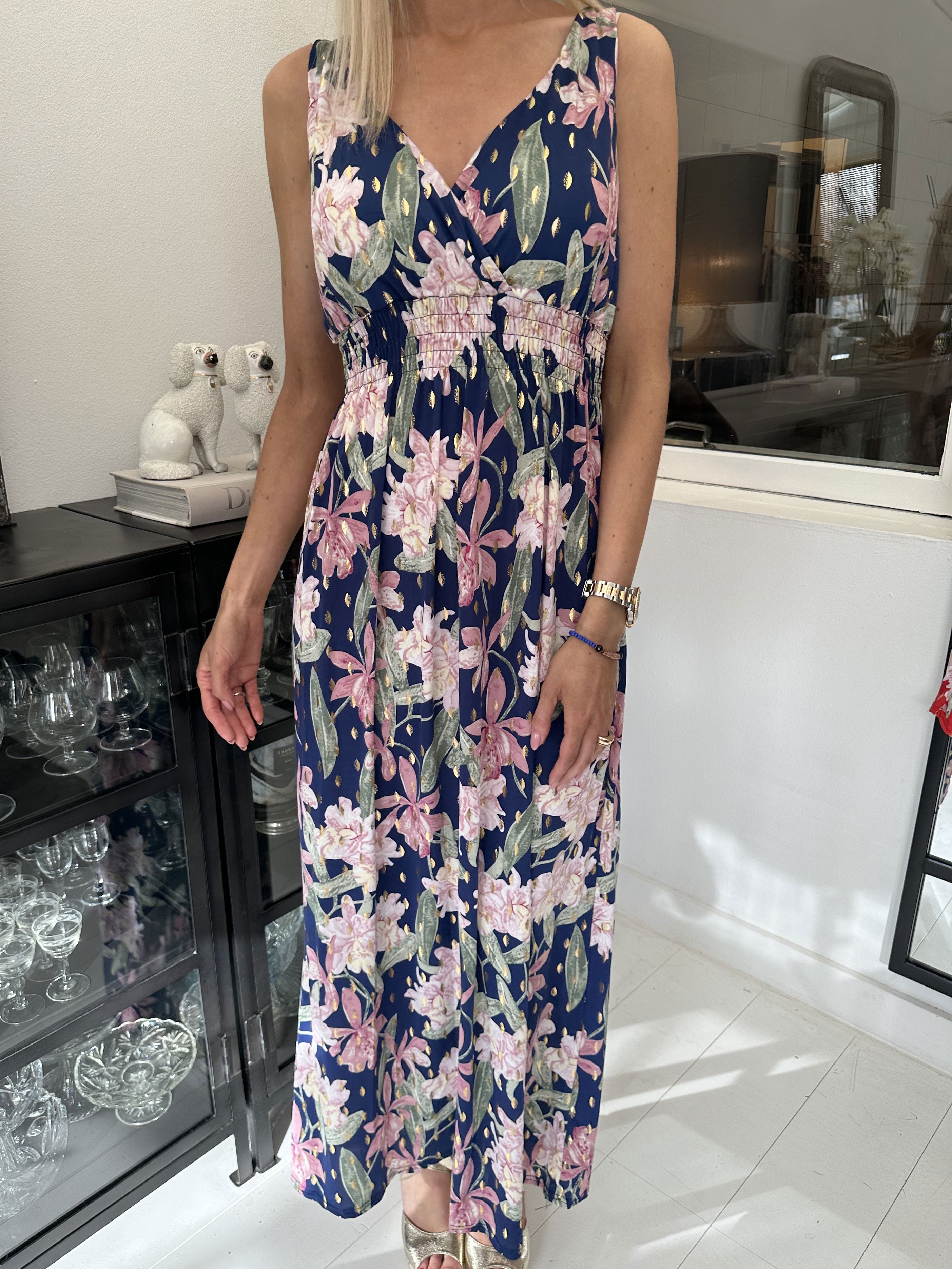 Kenza Flower - Stropkjole i elastisk stof